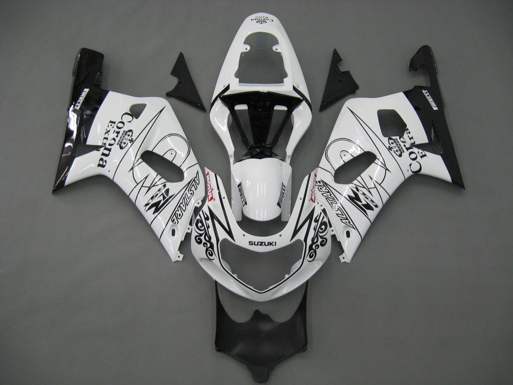 Carenados 2001-2003 Suzuki GSXR 600 Blanco Negro Alstare Corona GSXR Genérico