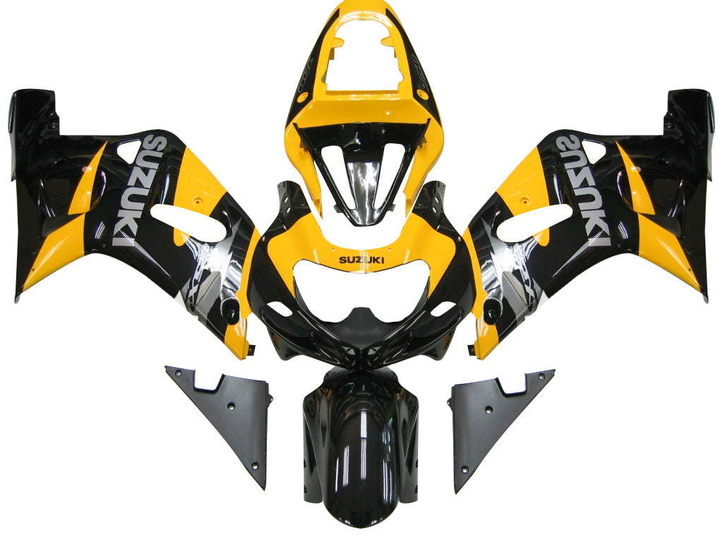 Carenados 2001-2003 Suzuki GSXR 600 negro y amarillo GSXR genérico