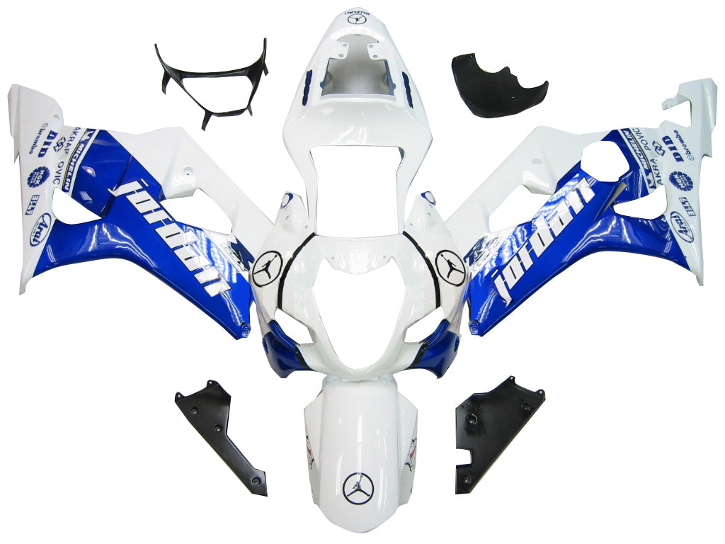 Carenados 2004-2005 Suzuki GSXR 600 750 blanco y azul Jordan genérico