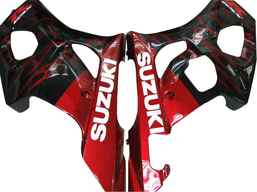 Carenados 2004-2005 Suzuki GSXR 600 750 negro y rojo llama GSXR genérico