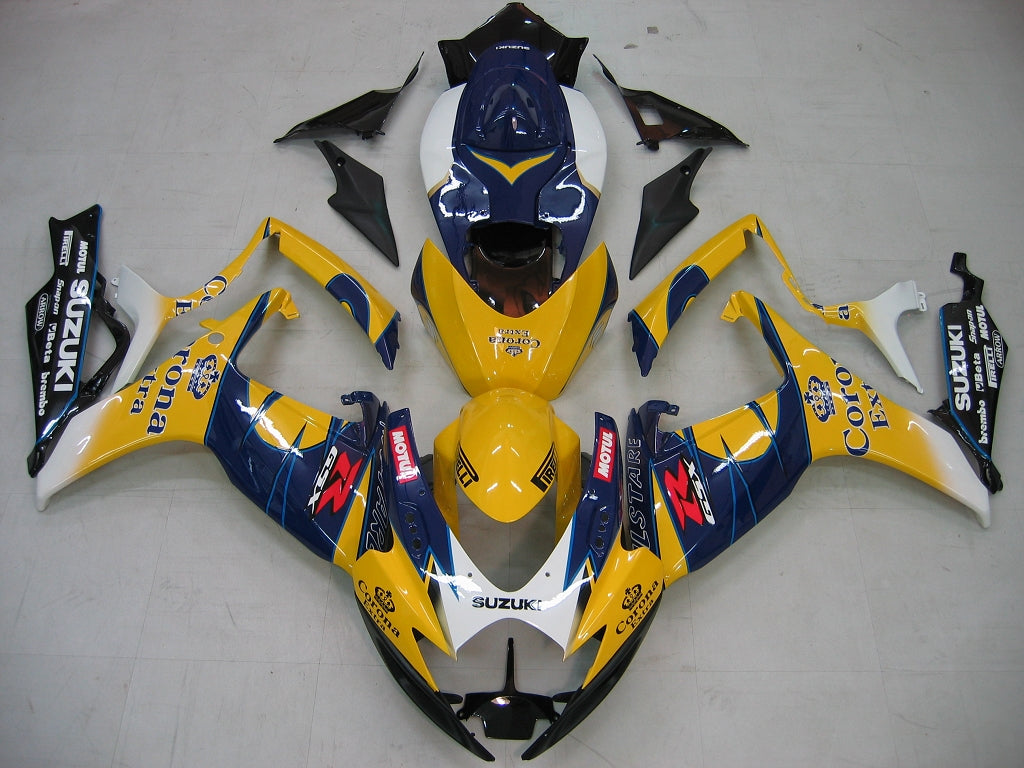 Carenados 2006-2007 Suzuki GSXR 600 750 Amarillo Azul Corona GSXR Genérico