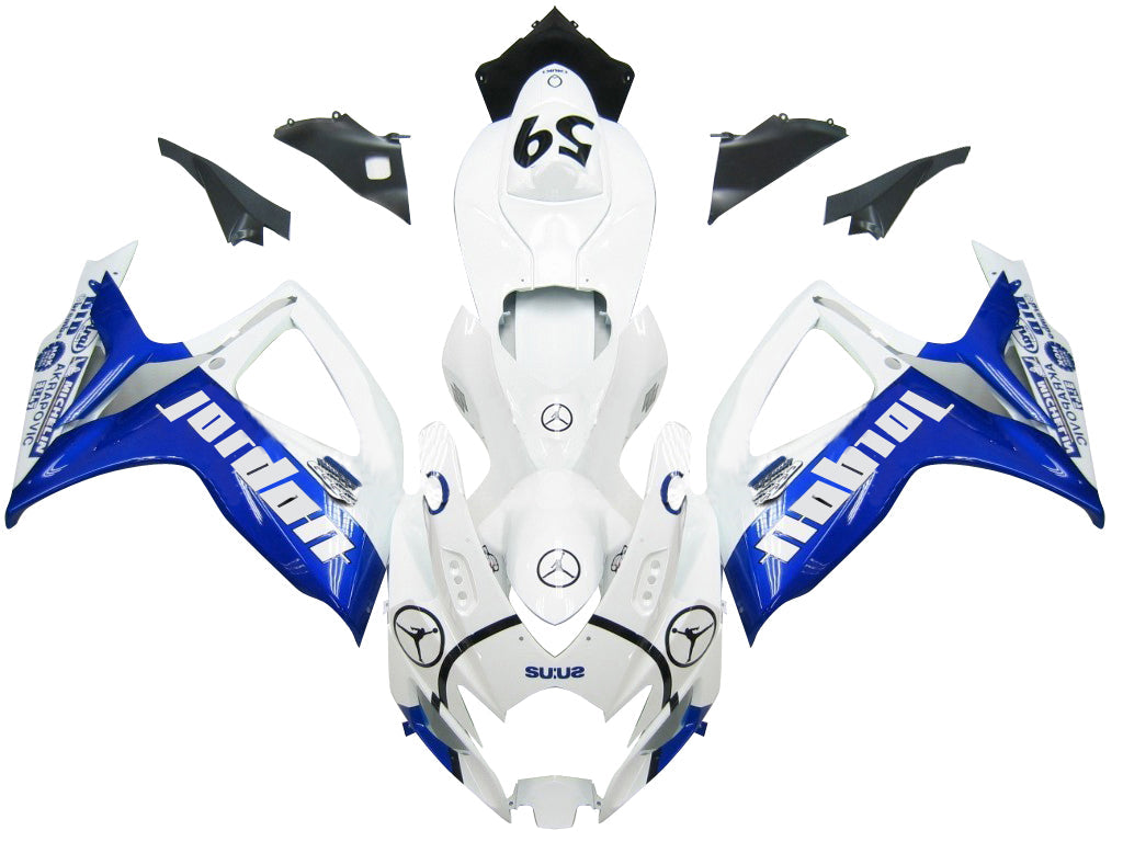 Carenados 2006-2007 Suzuki GSXR 600 750 blanco y azul Jordan genérico