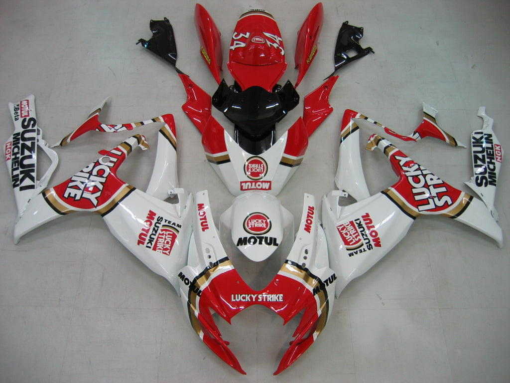 Fairings 2006-2007 Suzuki GSXR 600 750 White Red Lucky Strike Generic