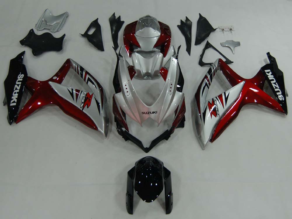 Fairings 2008-2010 Suzuki GSXR 600 750 Silver Red GSXR Generic