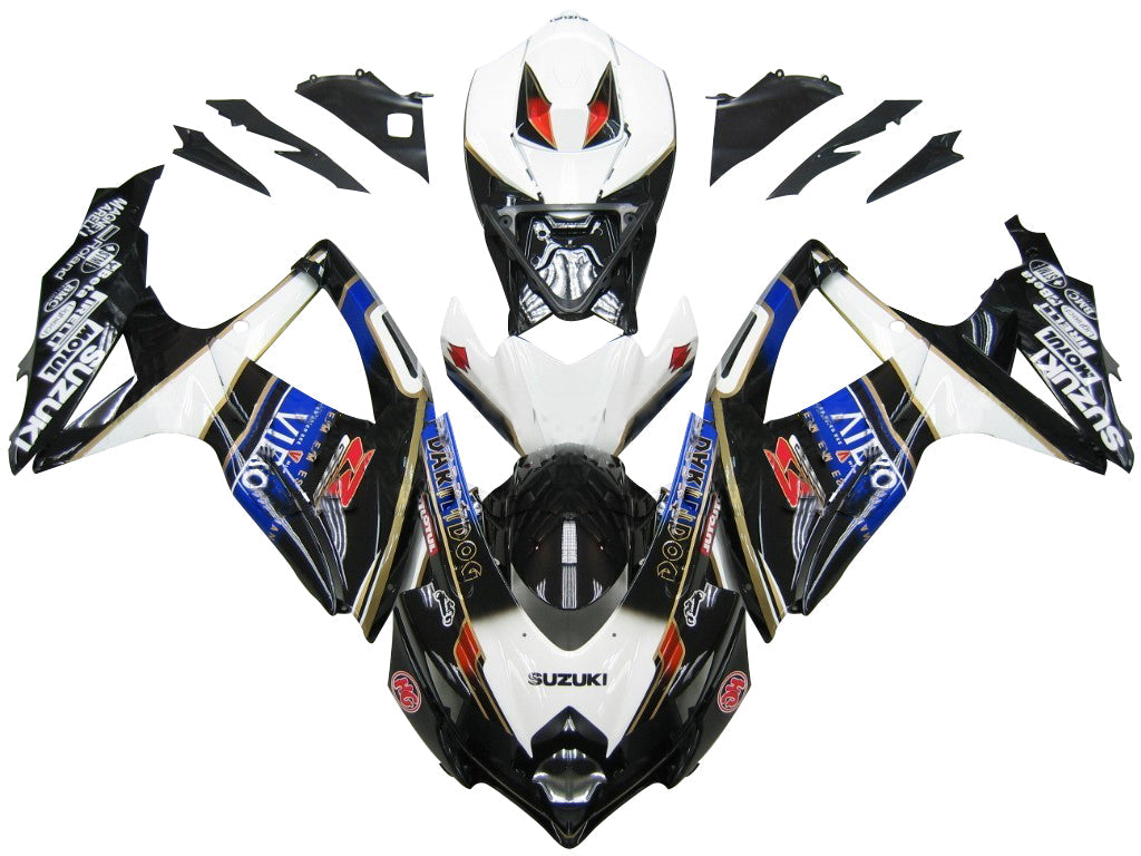 Fairings 2008-2010 Suzuki GSXR 600 750 Black White Suzuki Generic