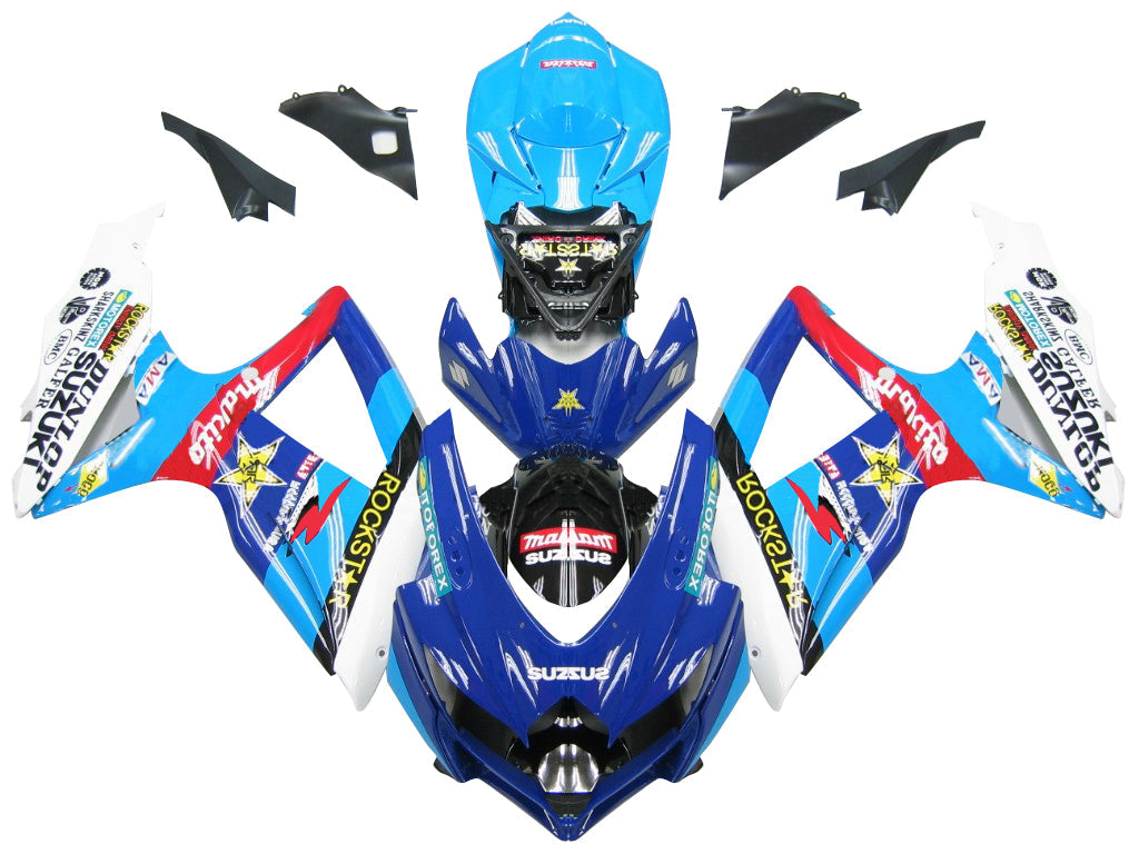 Carenados 2008-2010 Suzuki GSXR 600 750 Azul Rockstar Malkita Genérico