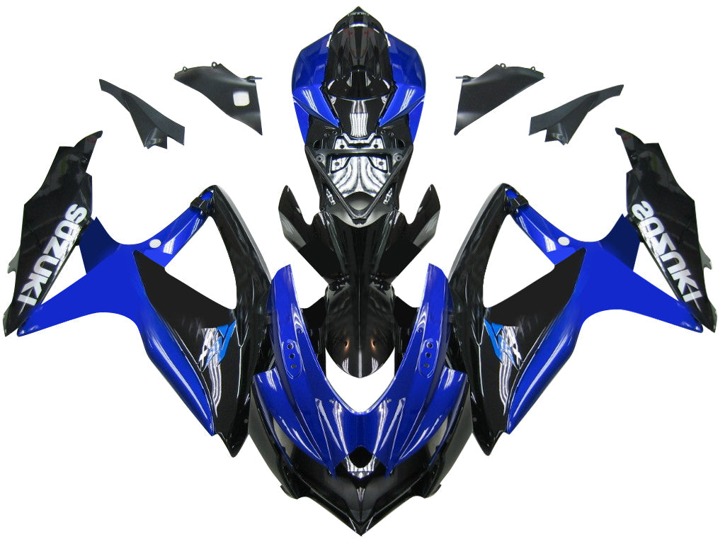 Carenados 2008-2010 Suzuki GSXR 600 750 Azul Negro GSXR Genérico