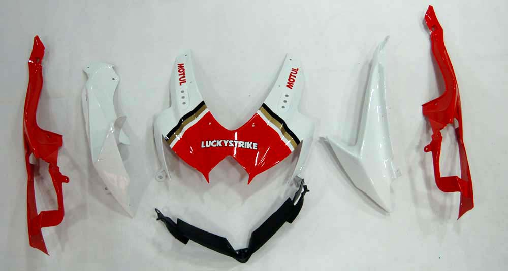 Carenados 2008-2010 Suzuki GSXR 600 750 Blanco Rojo Lucky Strike Genérico