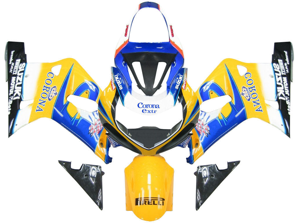 Carenados 2001-2003 Suzuki GSXR 750 Amarillo y Azul Corona GSXR Genérico