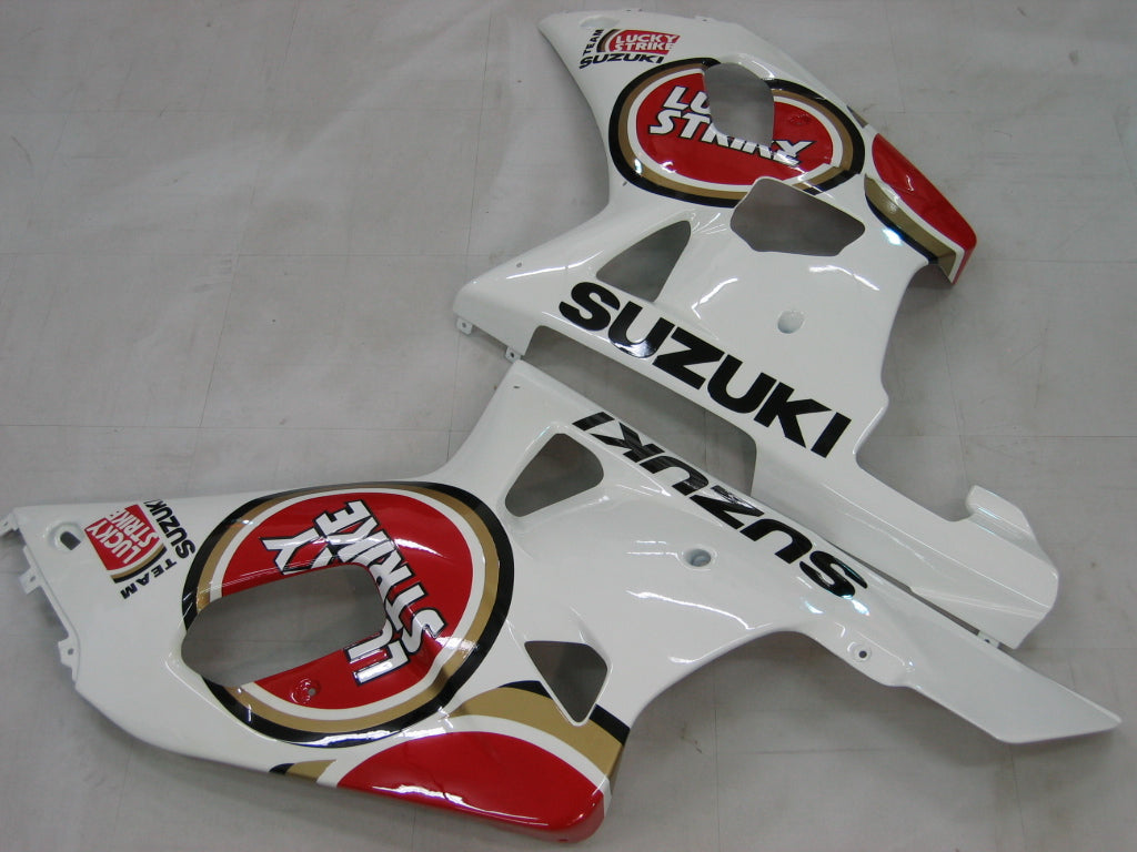 Carenados 2001-2003 Suzuki GSXR 750 Blanco Rojo Lucky Strike Genérico