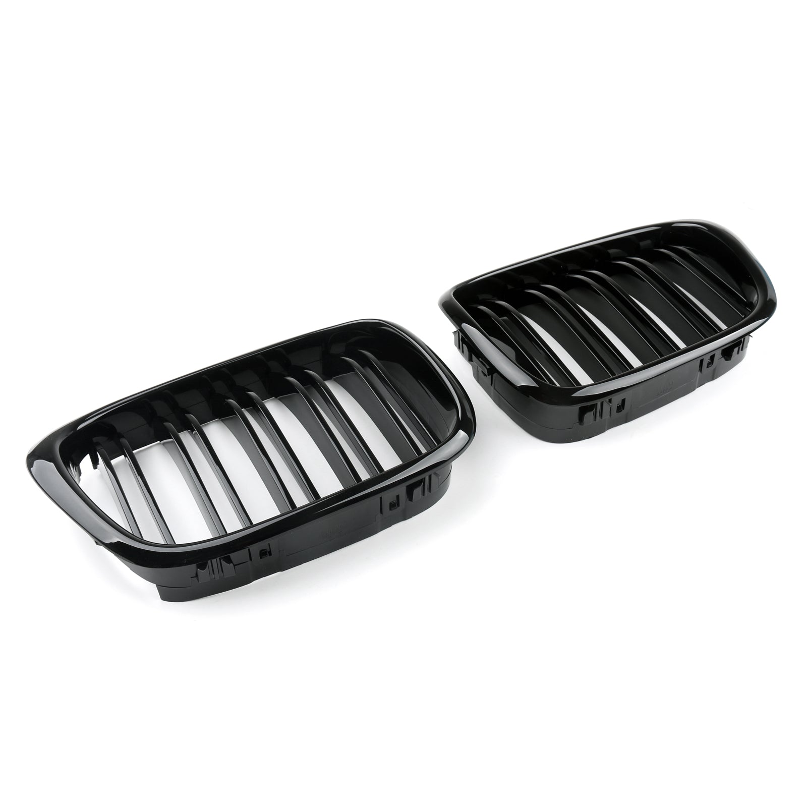 Rejilla frontal negra brillante con doble costilla para BMW Serie 5 E39 genérico 2001-2004