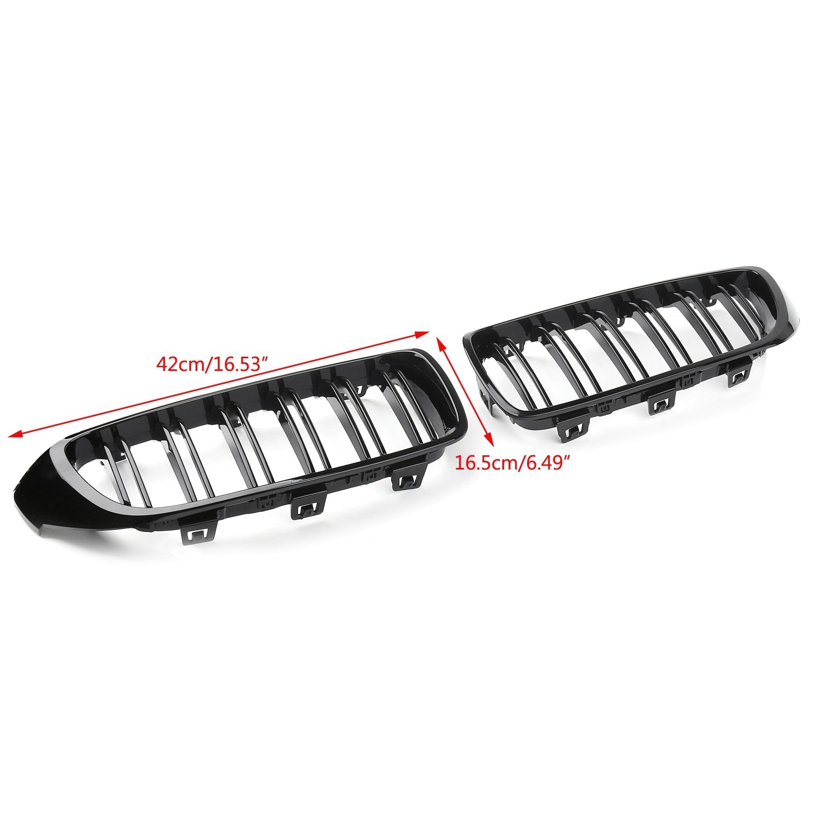 Rejilla de riñón de doble listón M4 Sport Grill para BMW F32 F33 F36 F82 (2014+) Negro brillante genérico