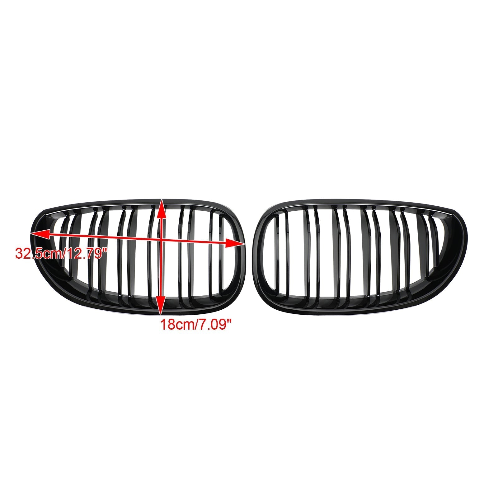 Rejilla de parachoques delantero para BMW E60 E61 M5 520i 530i 2004-2009, color negro brillante genérico