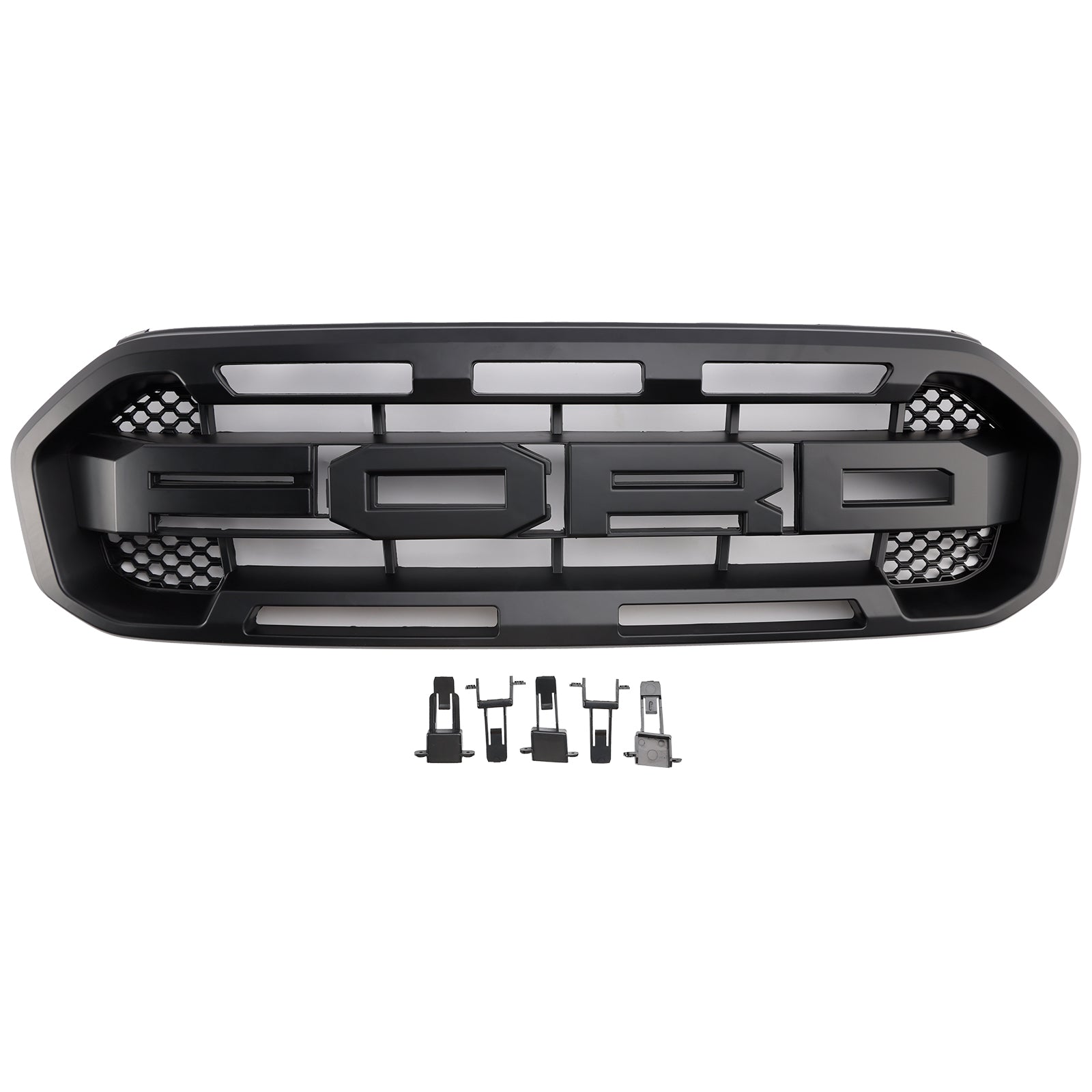 2019-2023 Ford Ranger Black Raptor Style Front Bumper Grill Replacement Black Grille