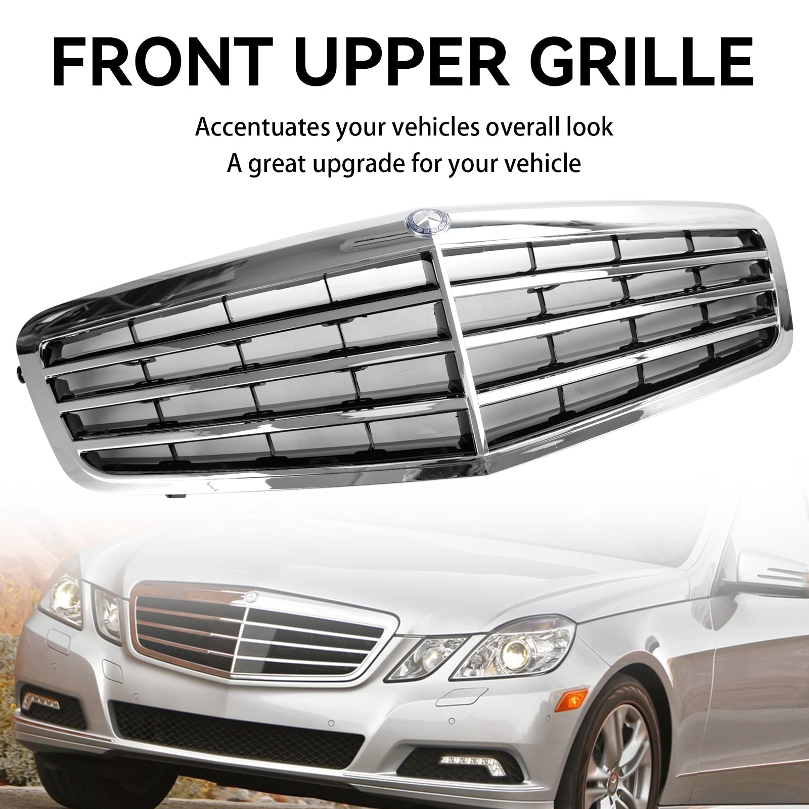 Mercedes-Benz E Class W212 E350 E550 2010-2013 Chrome Front Grill Grille Fit