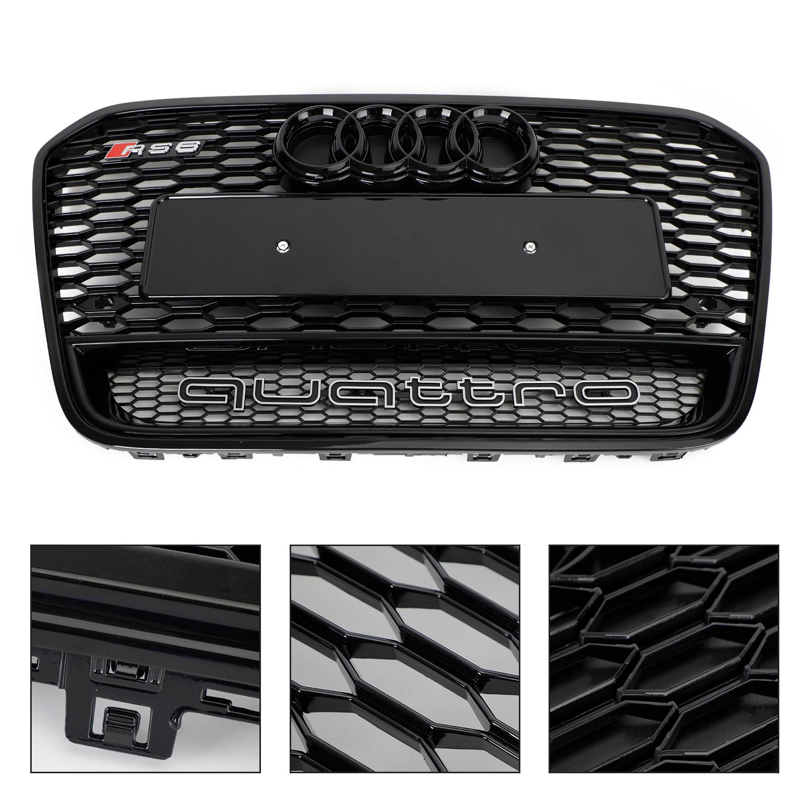 12-15 Audi A6 S6 C7 RS6 Style Front Mesh Honeycomb replacement Grille Grill