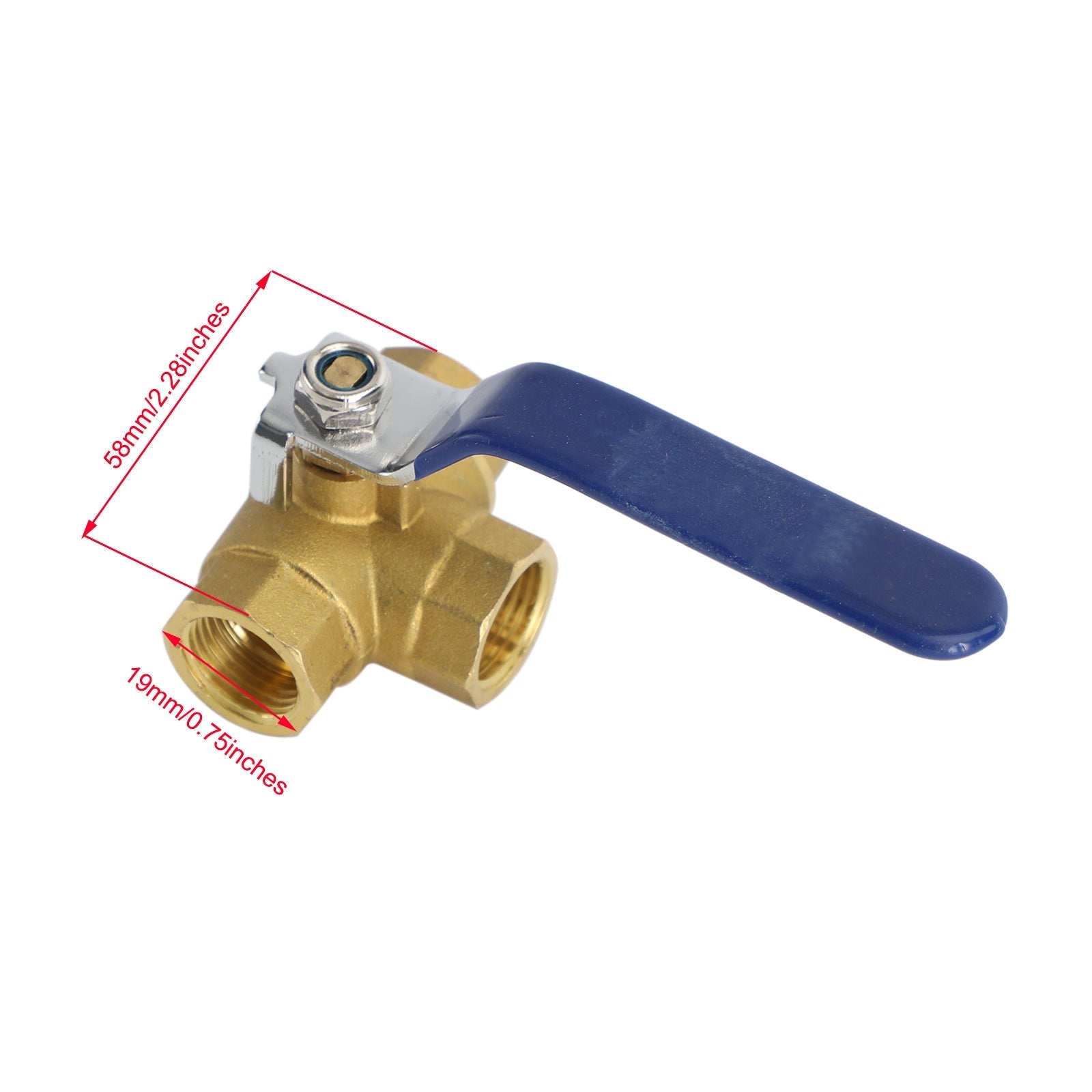 3 Way Ball Valve Three T Port NPT Brass Female Type For Water Oil And Gas