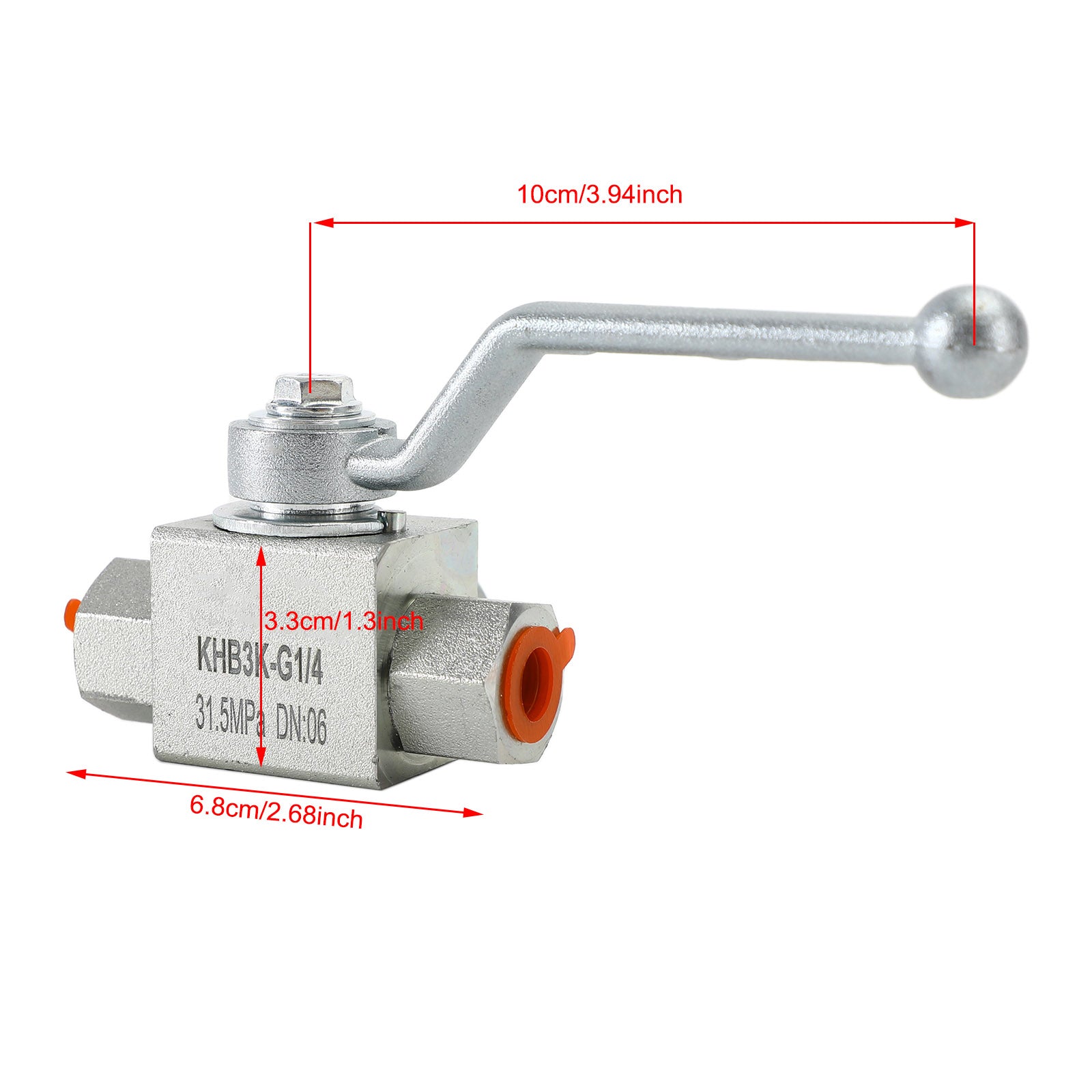 3 Way Hydraulic Ball Valve 1/4"/3/8"/1/2" NPT Female High Pressure Ball Valve