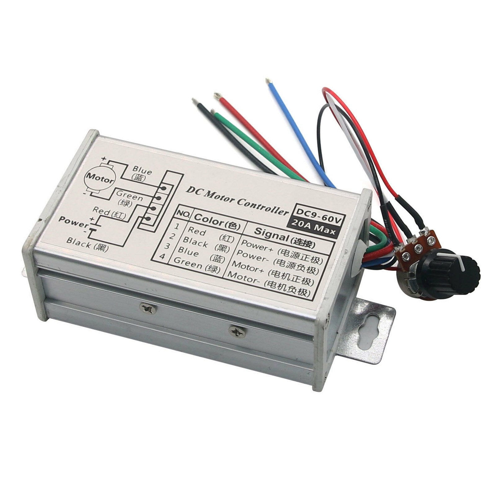 24V DC 12V 36V 40A PWM Controlador de velocidad del motor CW CCW Regulador de interruptor reversible