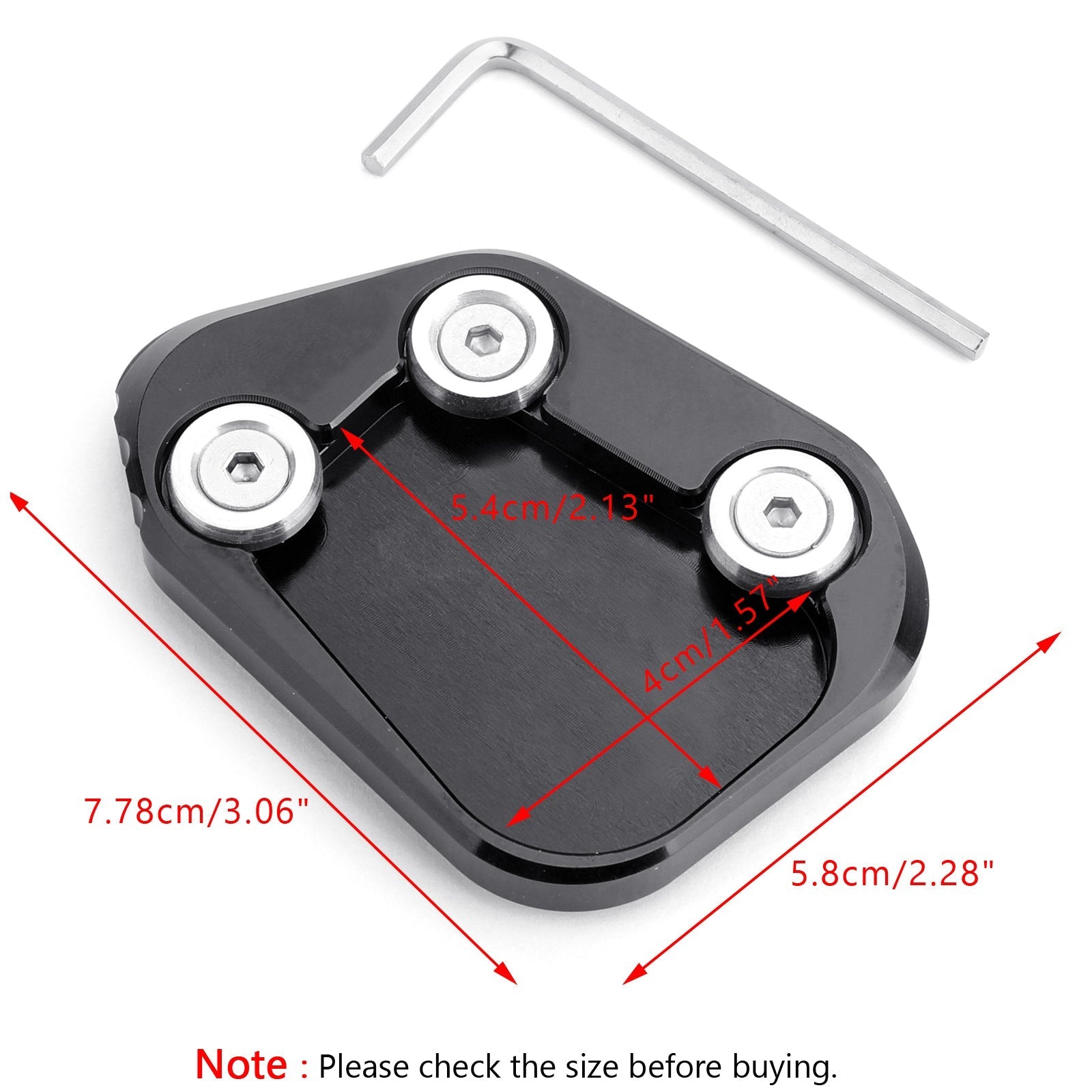 1 almohadilla ampliadora de extensión de soporte lateral para Honda CBR250RR 2017-2018 genérico