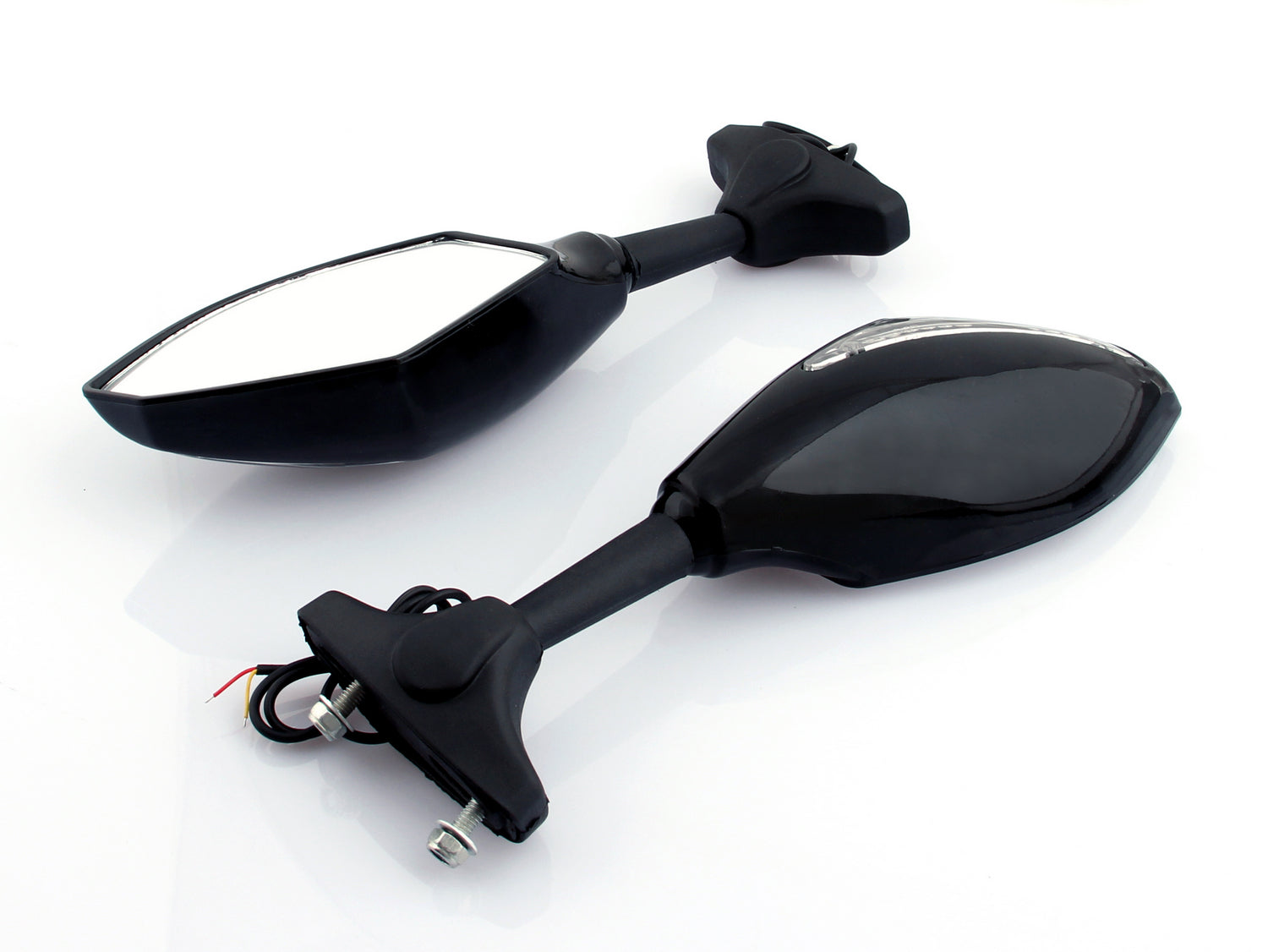 Universal Moto Turn Signal Mirrors For Honda Kawasaki Suzuki Yamaha Ducati Generic