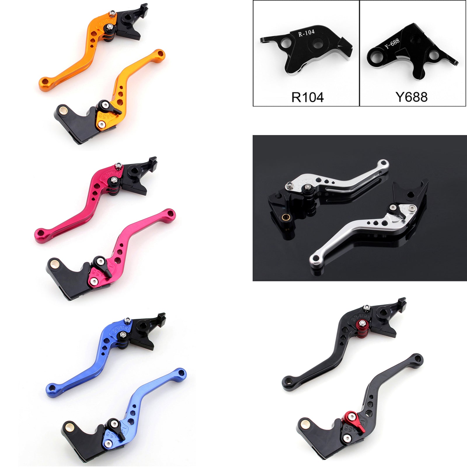 Short Brake Clutch Levers For Yamaha YZF R6 05-14 YZF R1 04-08 R6S