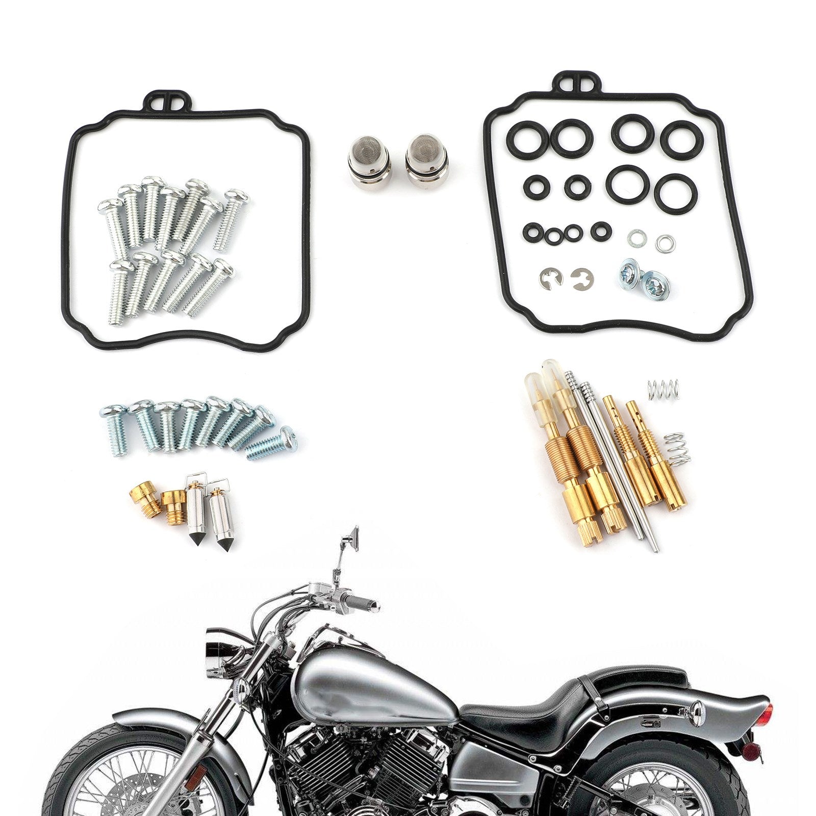 YAMAHA XVS65A V-STAR 650 CLASSIC 98-05 Carburetor Gaskets Jets Rebuild Kit