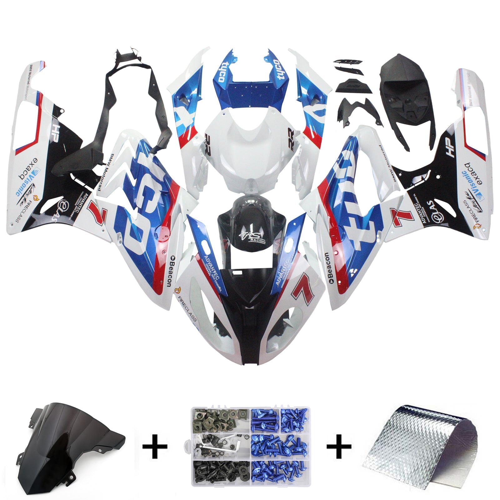 Injection Fairing Kit Bodywork Plastic ABS fit For BMW S1000RR 2015-2016 Generic