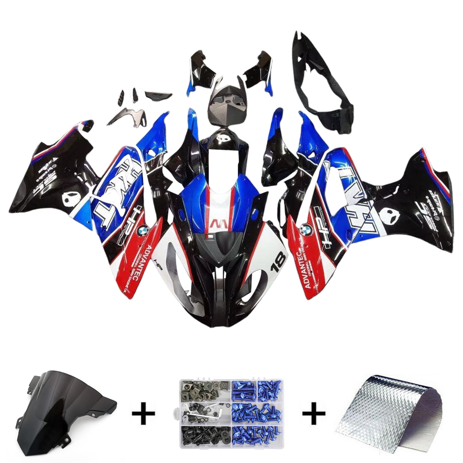 Amotopart BMW S1000RR 2015-2016 Fairing Kit Bodywork Plastic ABS