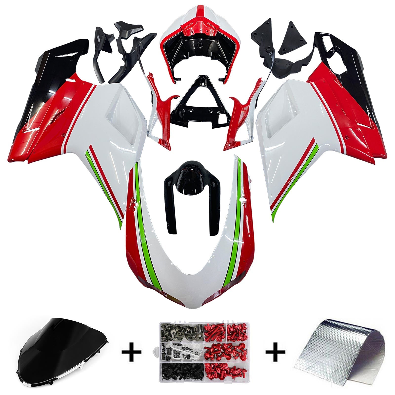 Kit de carenado carrocería ABS apto para Ducati 1098 1198 848 2007-2011 genérico