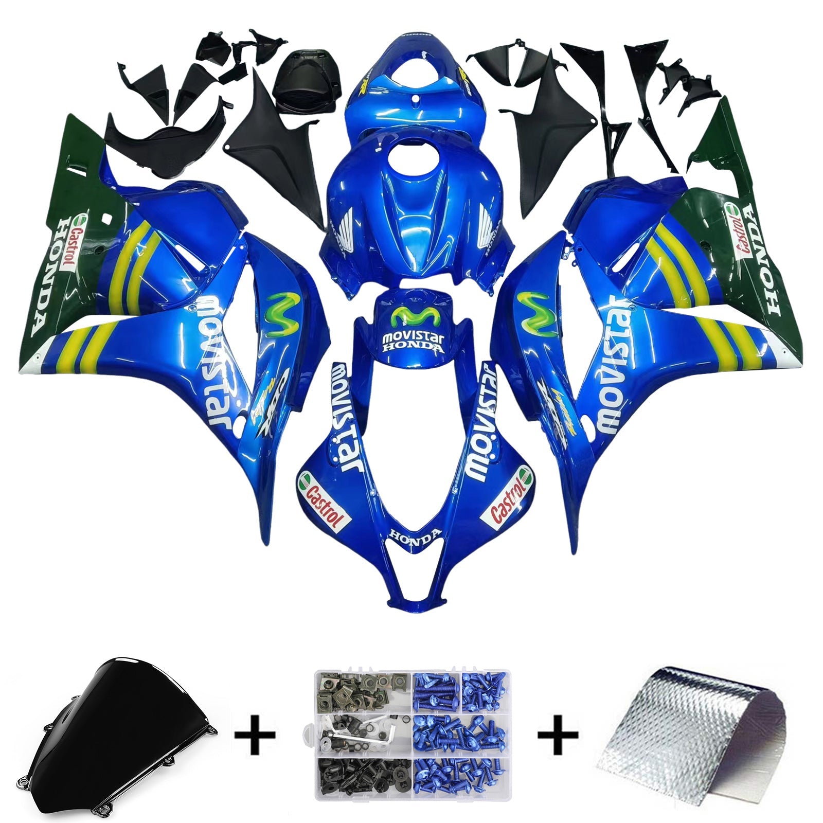 Fairings 2009-2012 Honda CBR 600 RR Blue & Green Movistar Generic