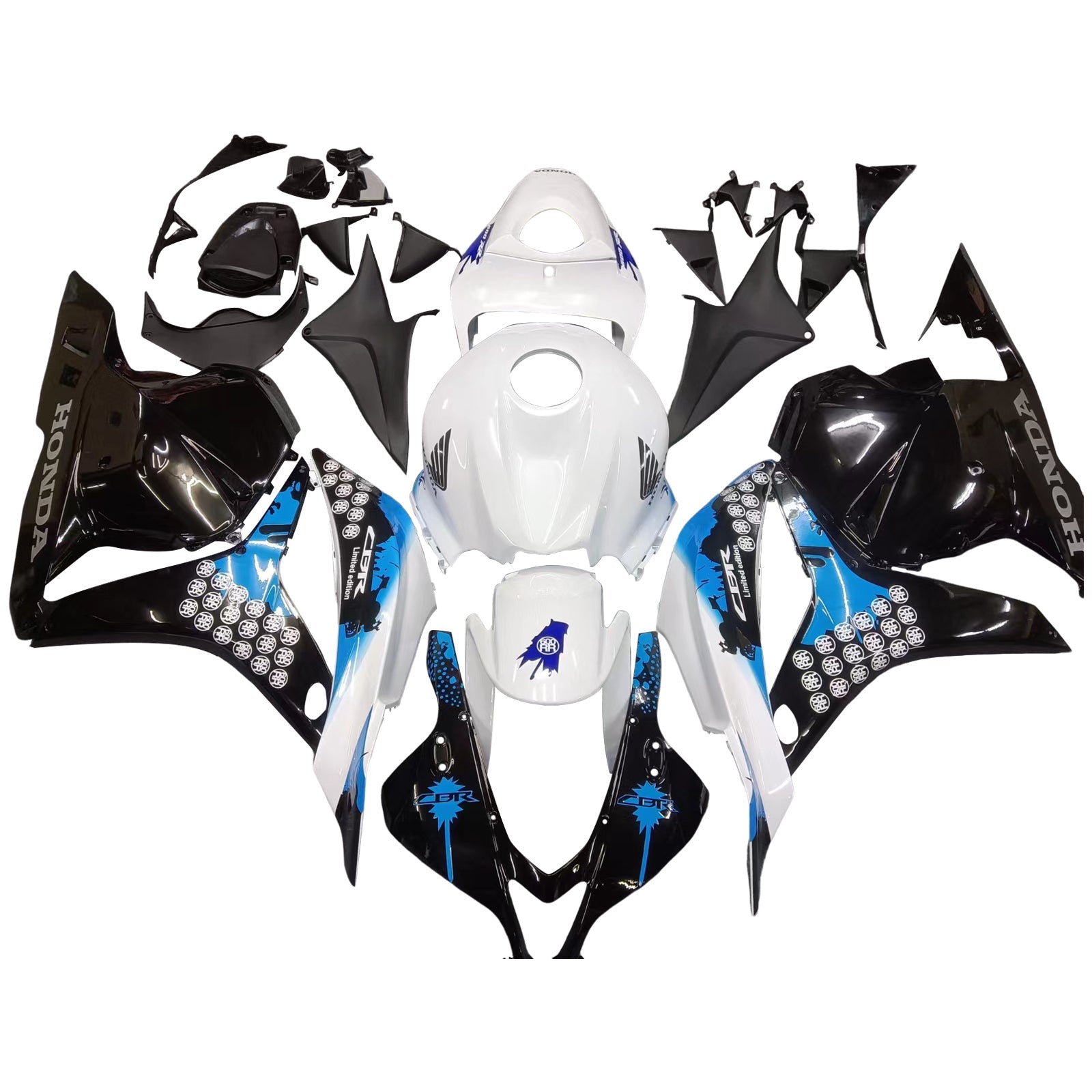 Fairings 2009-2012 Honda CBR 600 RR White Black Blue Coin RR Generic