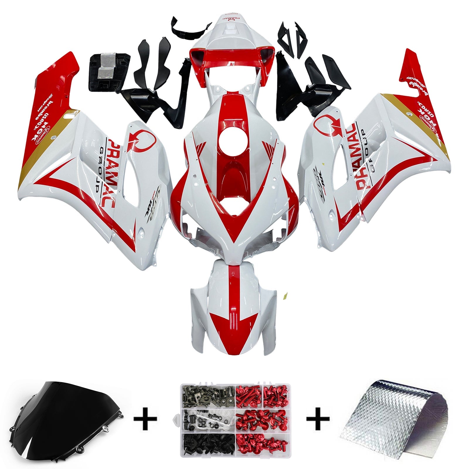 Carenados 2004-2005 Honda CBR 1000 RR Blanco Rojo Honda Generic