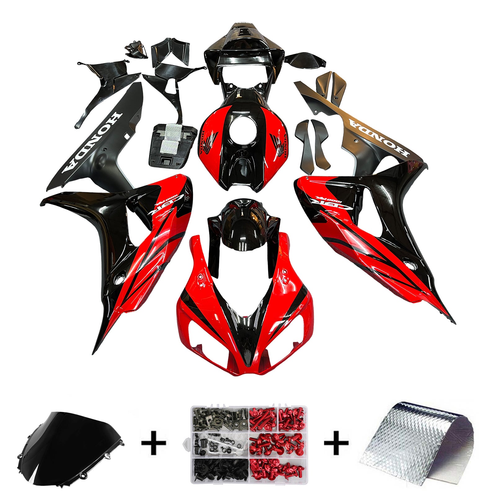 Carenados 2006-2007 Honda CBR 1000 RR negro y rojo CBR genérico