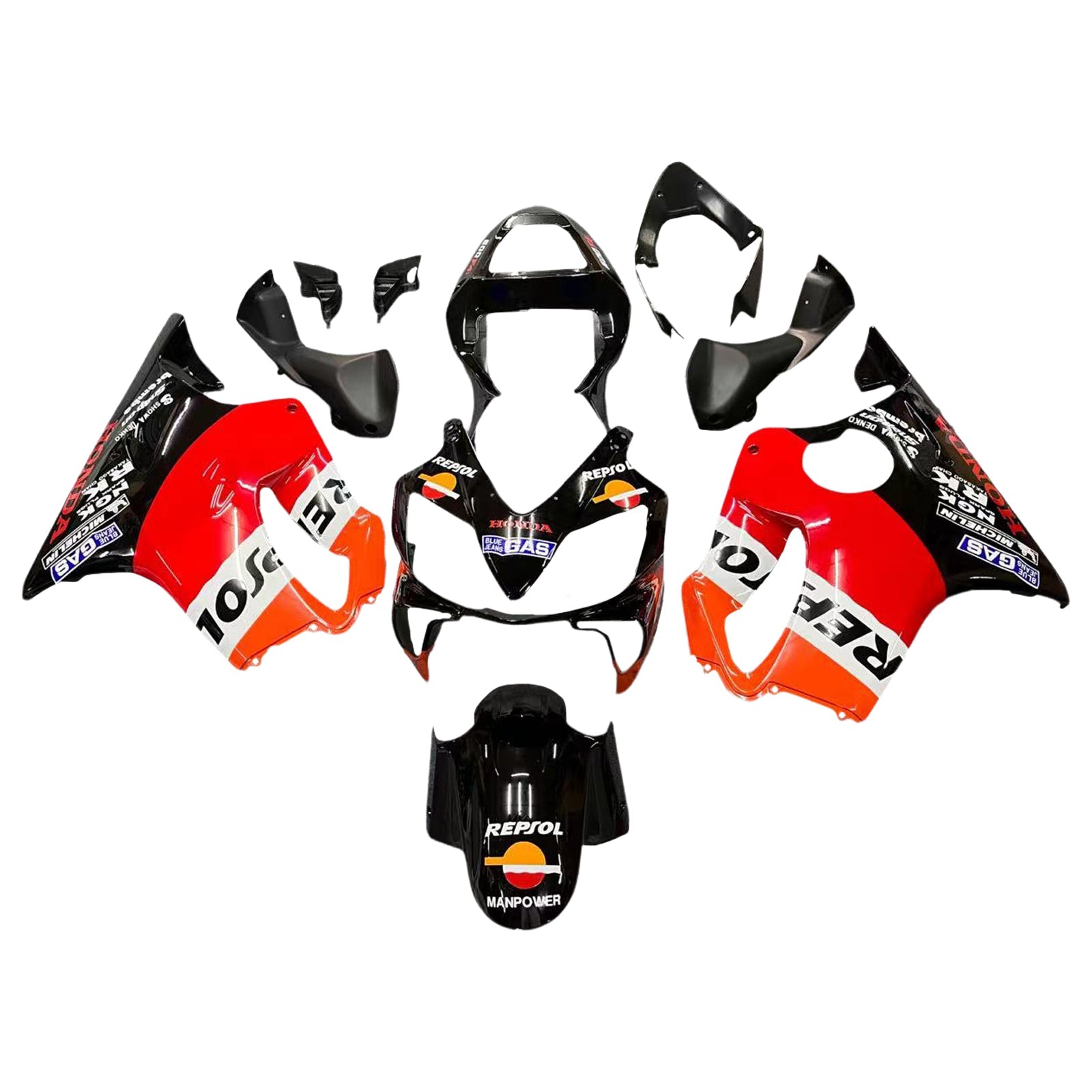 Fairings 2001-2003 Honda CBR 600 F4i Black Repsol