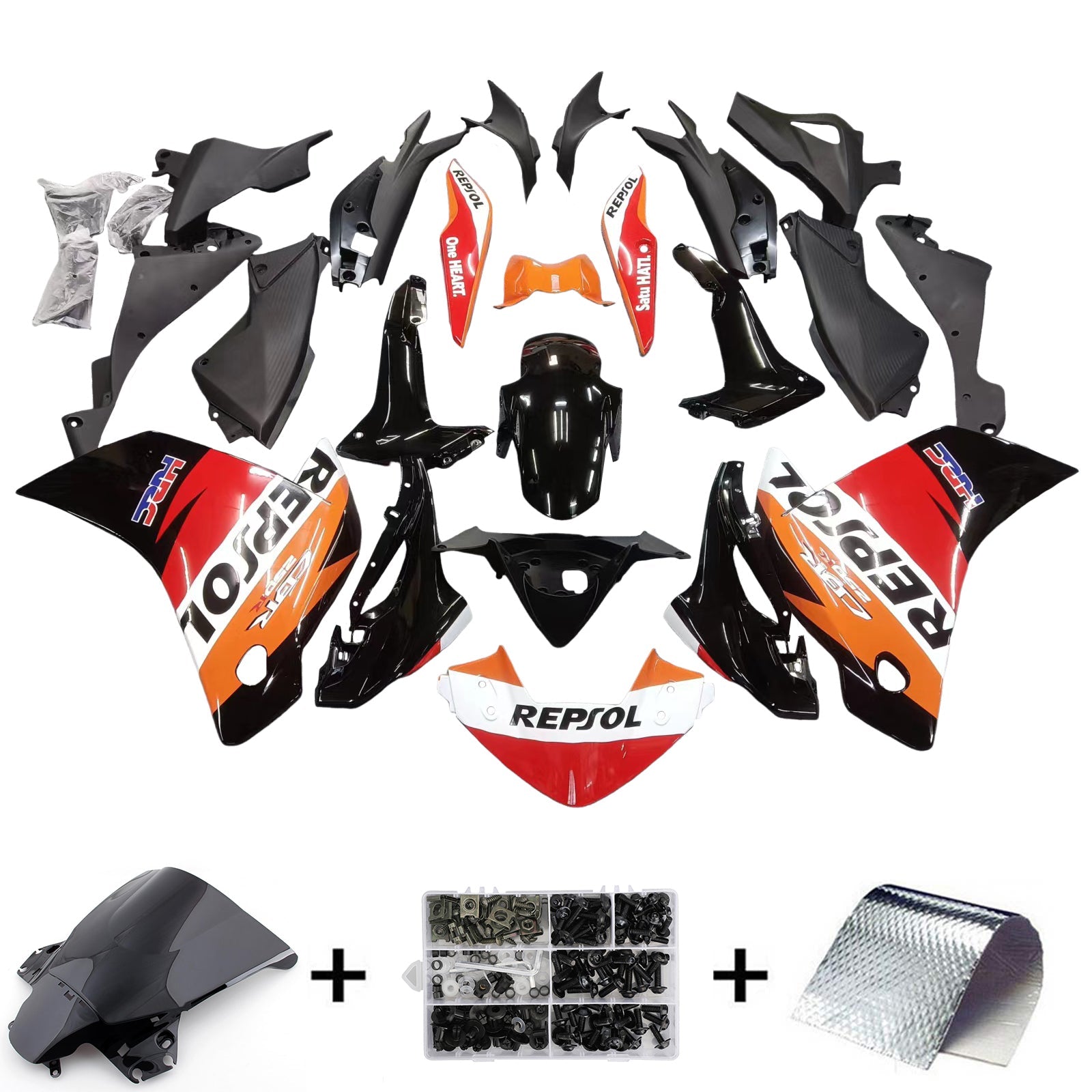 Carenados 2011-2015 Honda CBR250R Repsol Naranja Genérico