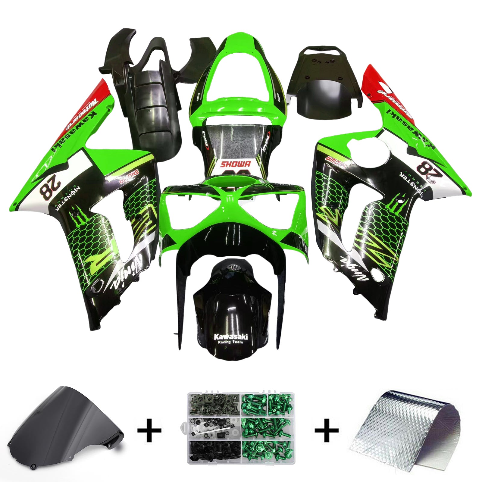 Kawasaki ZX6R 636 2003-2004 Kit Carenado Carrocería Plástico ABS