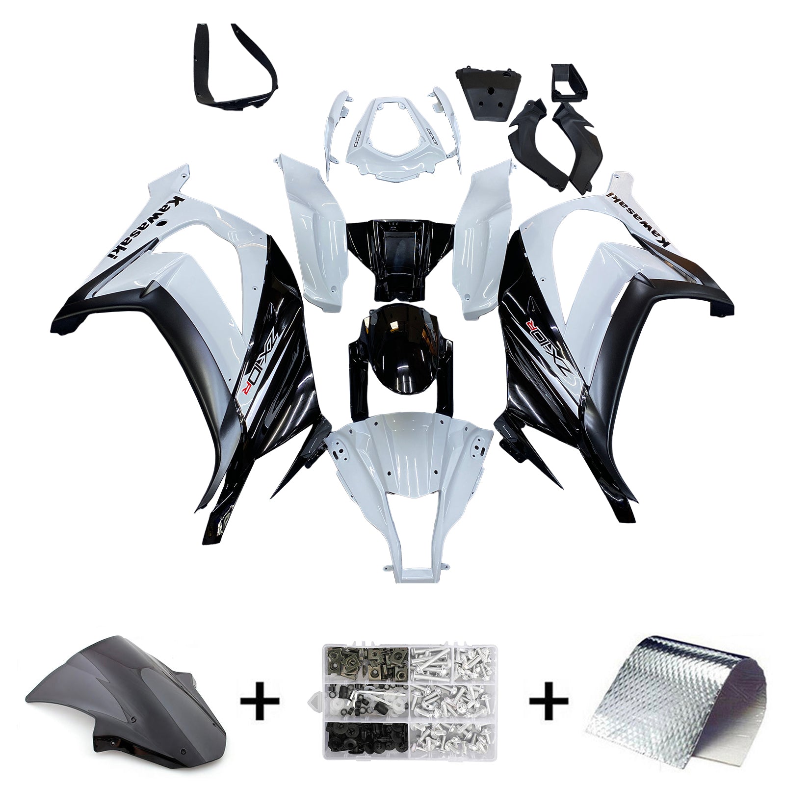 Fairings 2011-2015 Plastics Kawasaki ZX10R Ninja White ZX10R Generic