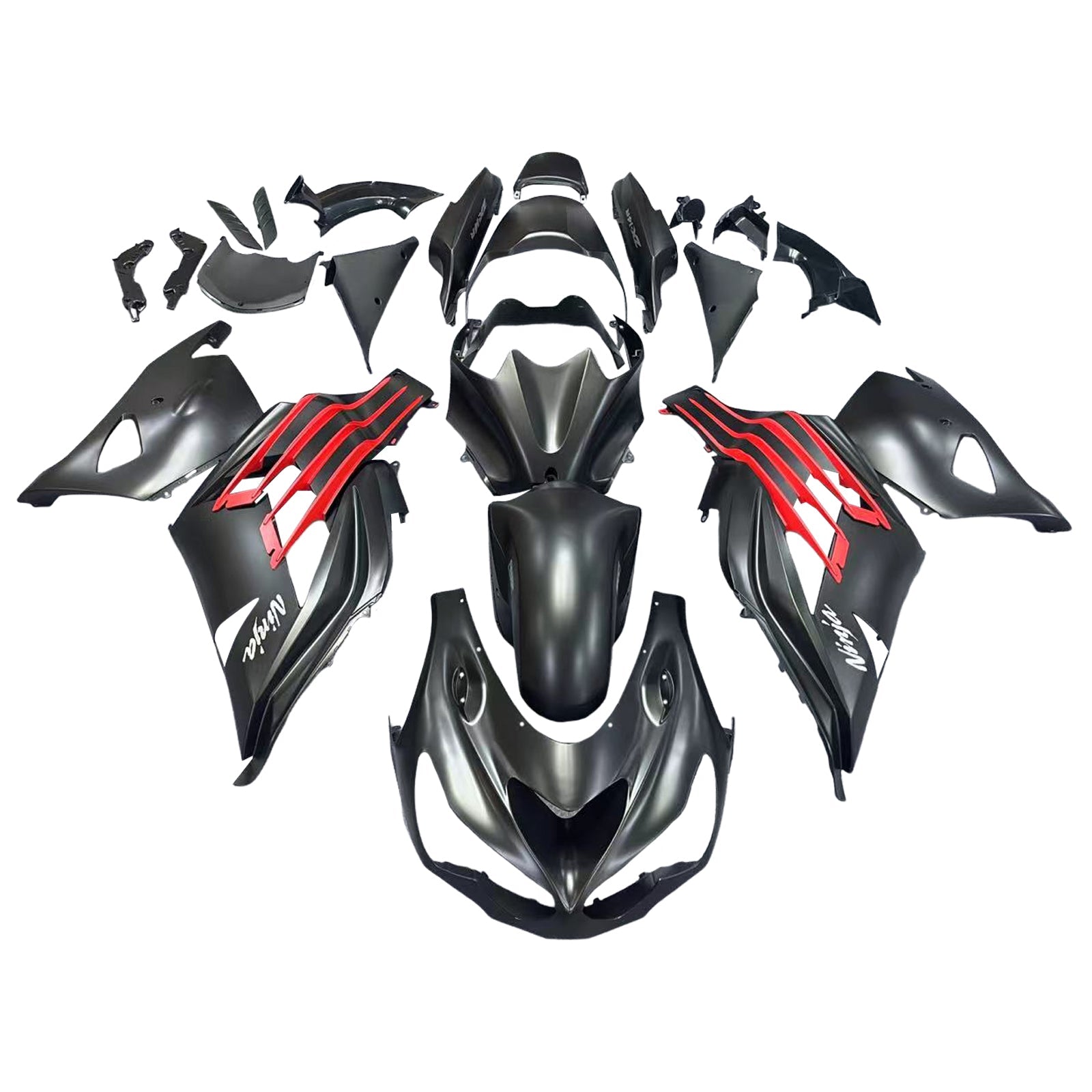 Fairings Plastics 2012-2022 Kawasaki ZX14R Ninja Black Red Generic