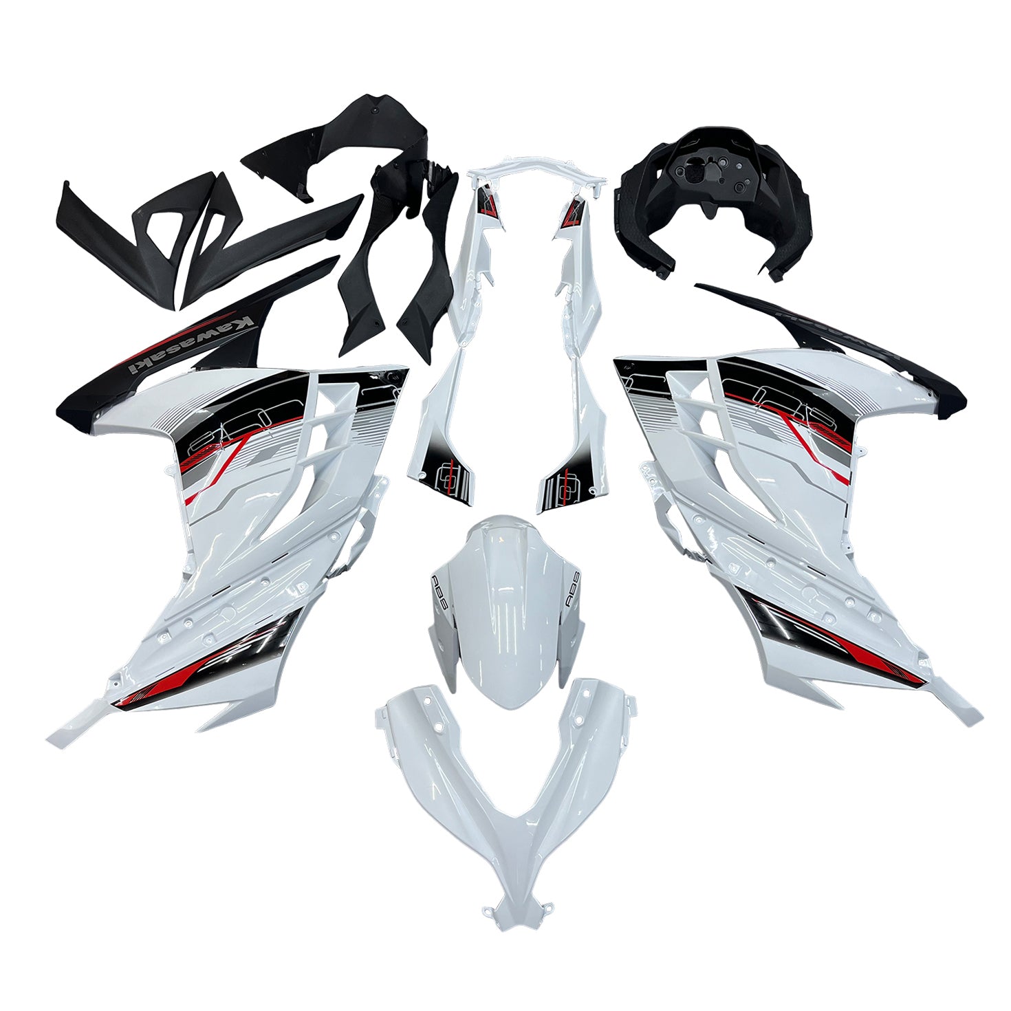 Fairings 2013-2024 Plastics Kawasaki Ninja 300R EX300R White Art Ninja Generic