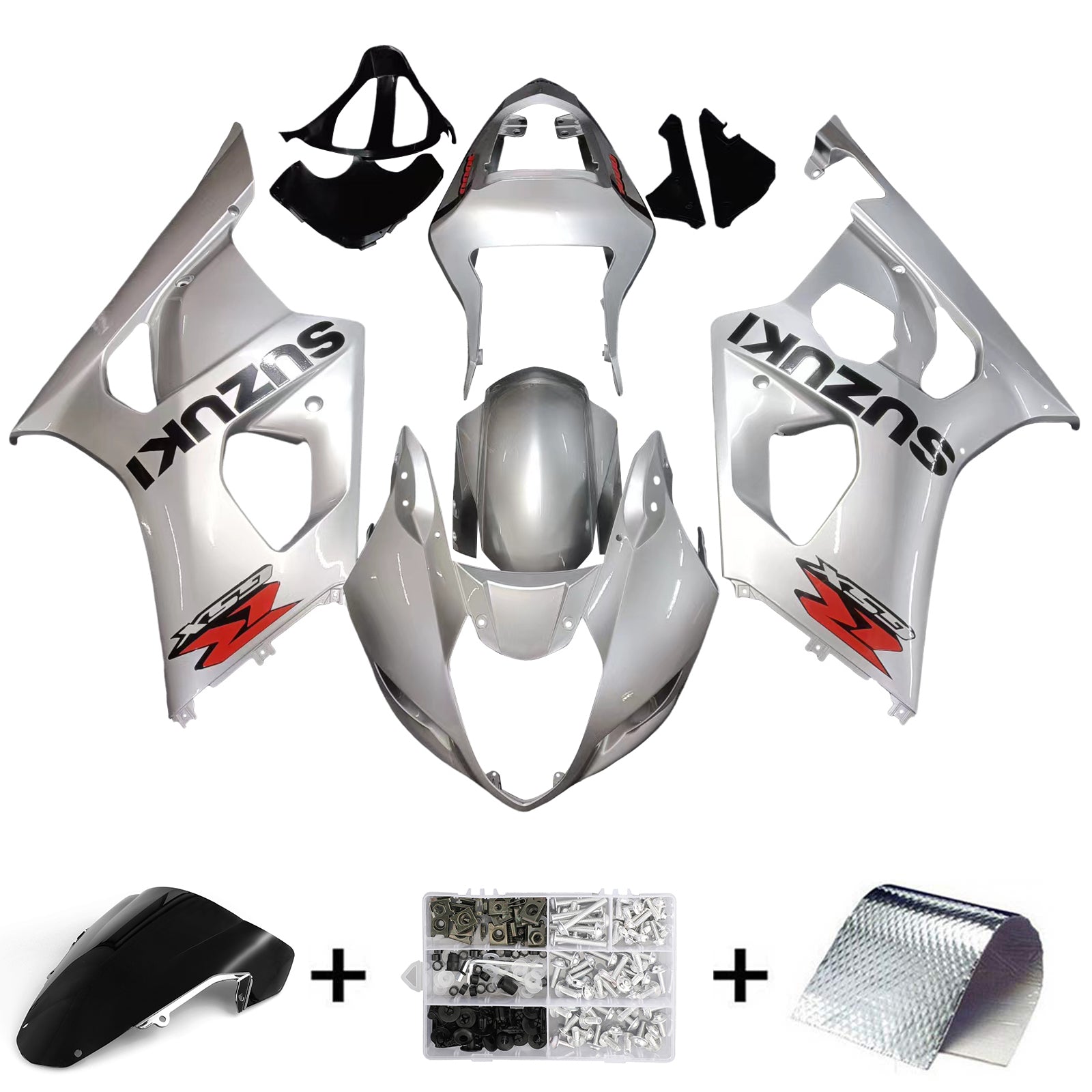 Carenados 2003-2004 Suzuki GSXR 1000 Plata GSXR