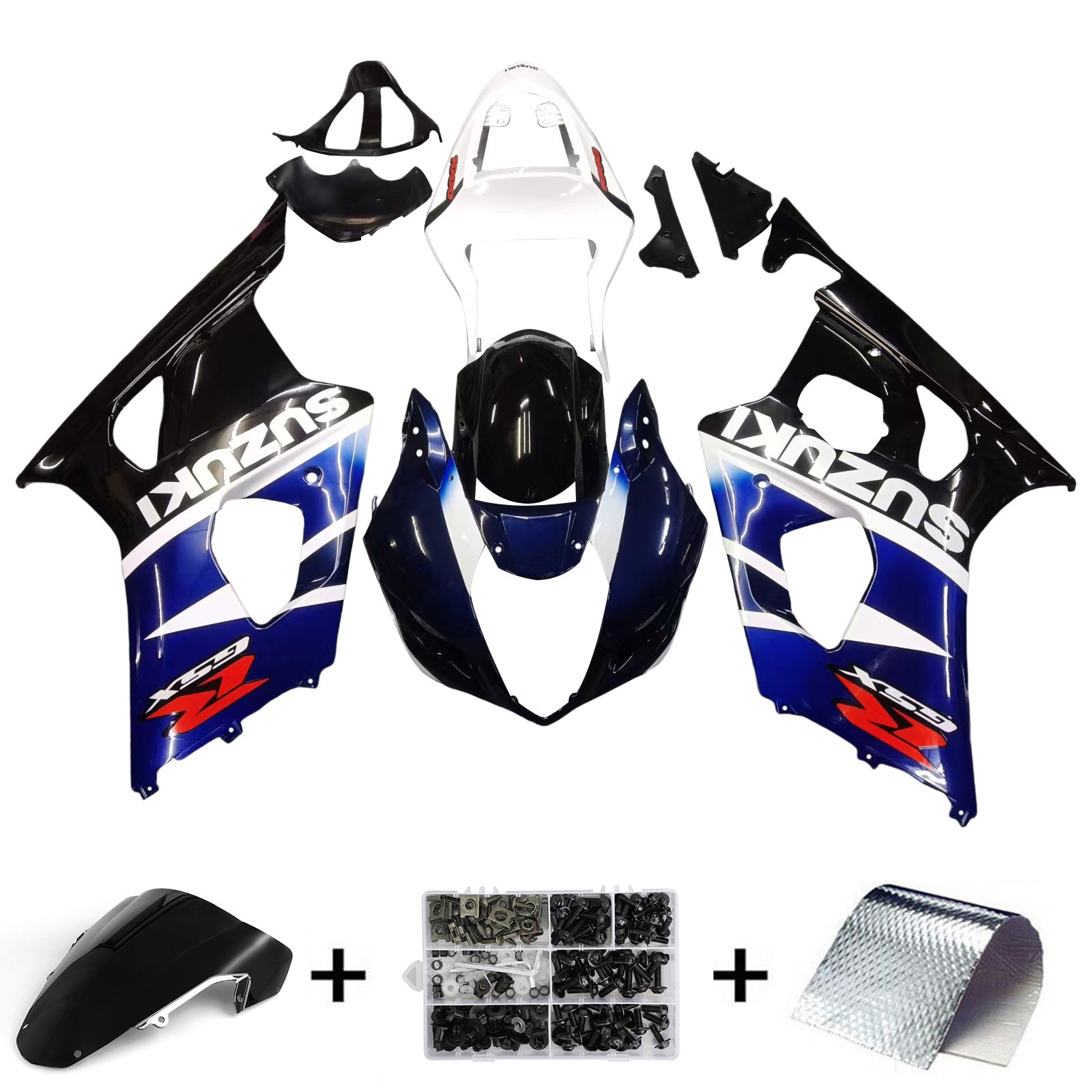 Fairings 2003-2004 Suzuki GSXR 1000 Black Blue White GSXR Generic