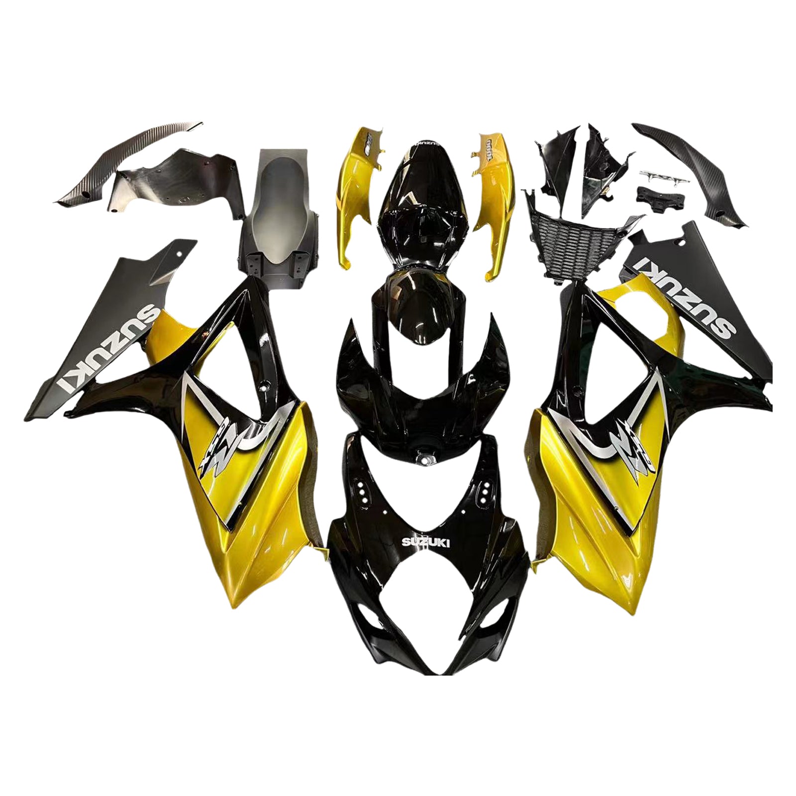 Carenados 2007-2008 Suzuki GSXR 1000 Negro y Oro GSXR Genérico