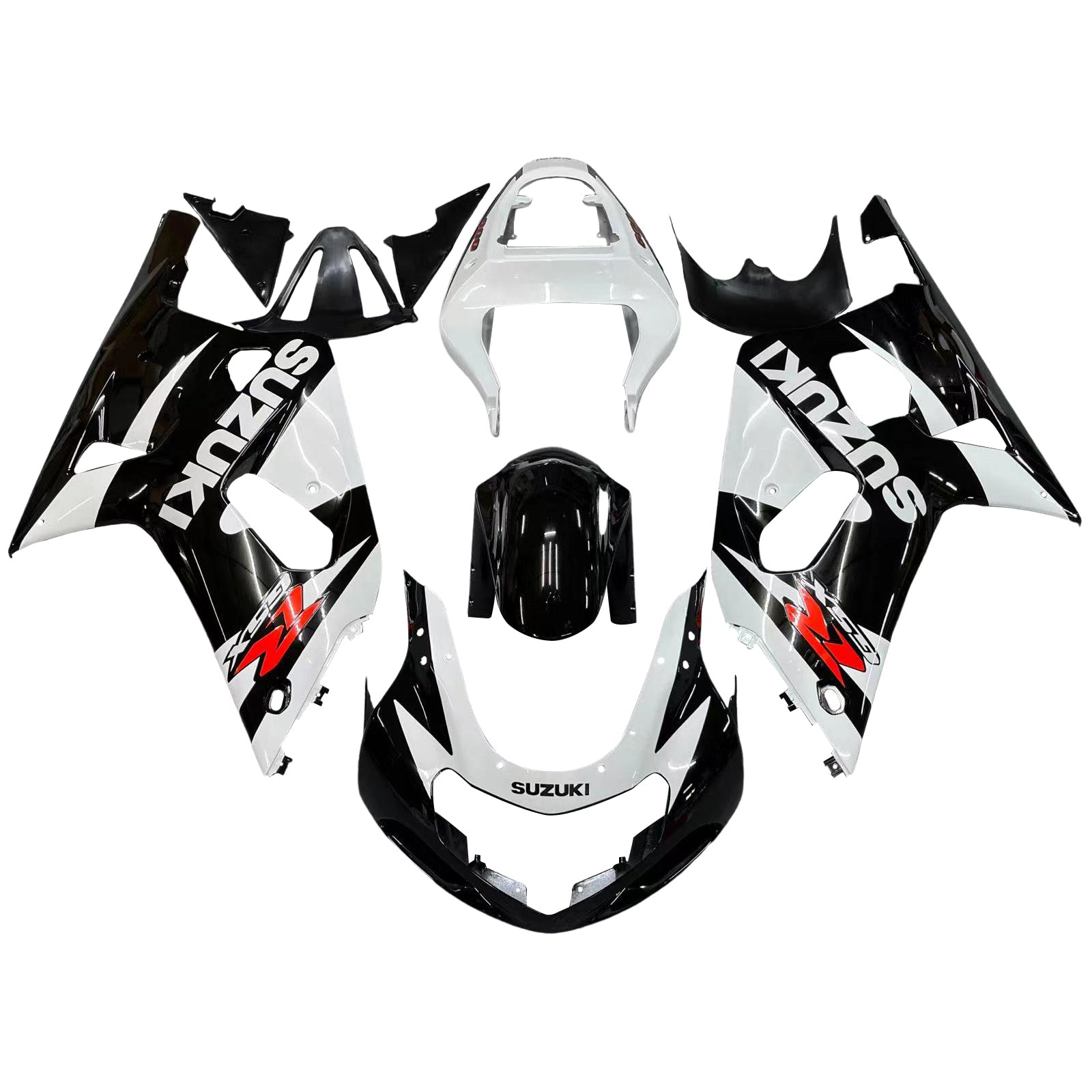 Carenados 2001-2003 Suzuki GSXR 600 Negro y Blanco GSXR