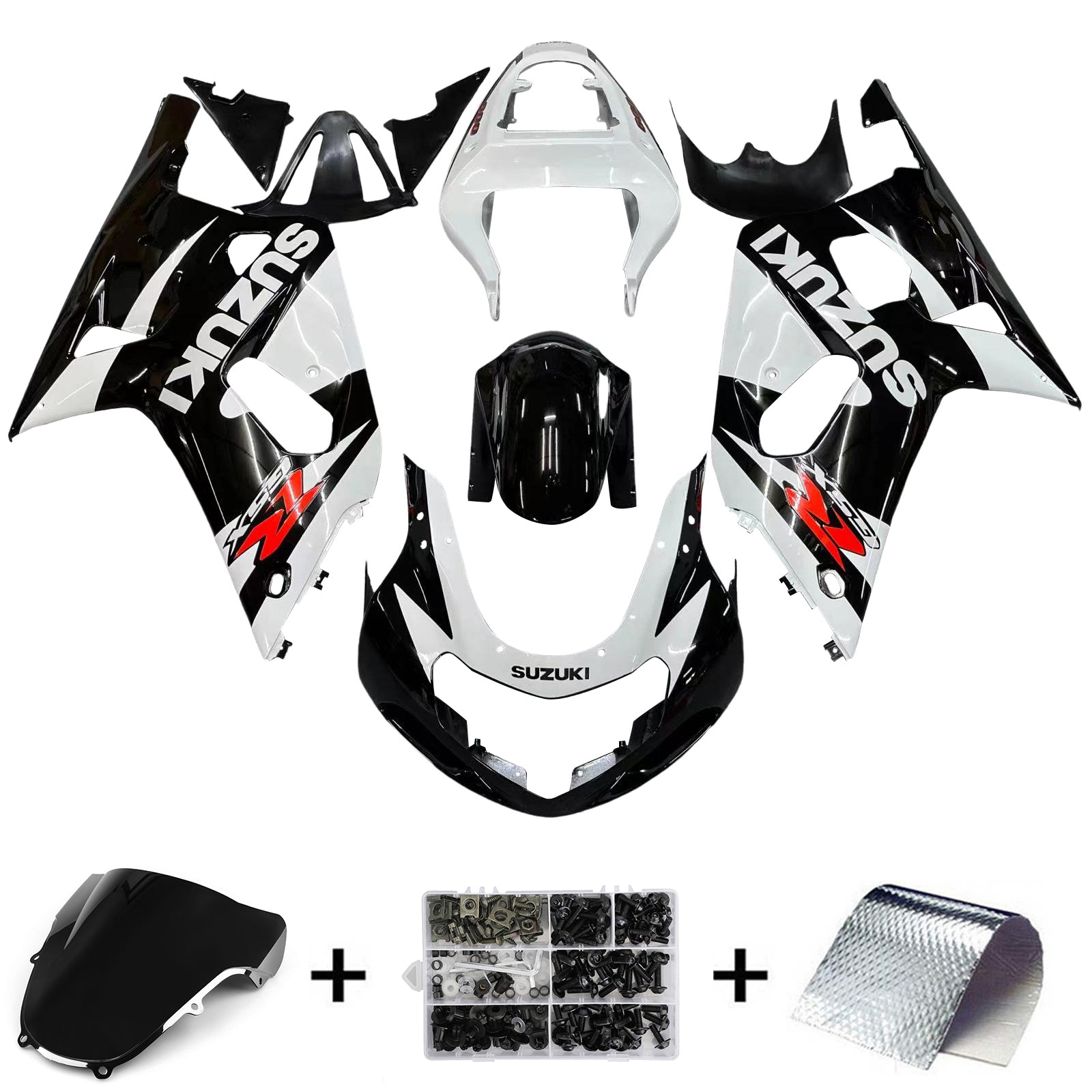 Carenados 2001-2003 Suzuki GSXR 600 Negro y Blanco GSXR