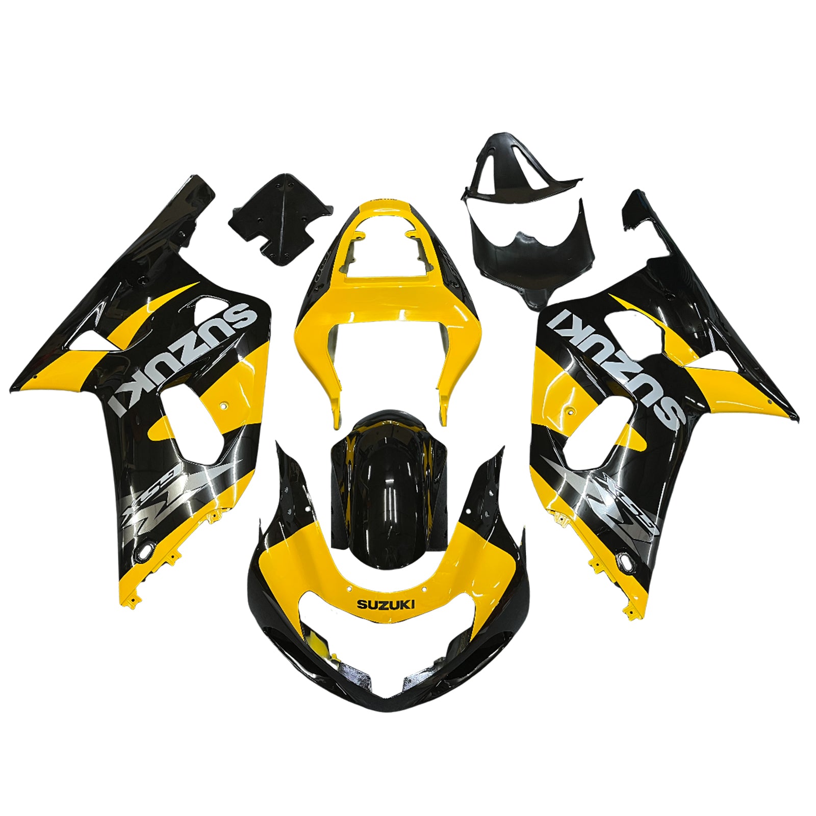 Carenados 2001-2003 Suzuki GSXR 750 negro y amarillo GSXR genérico