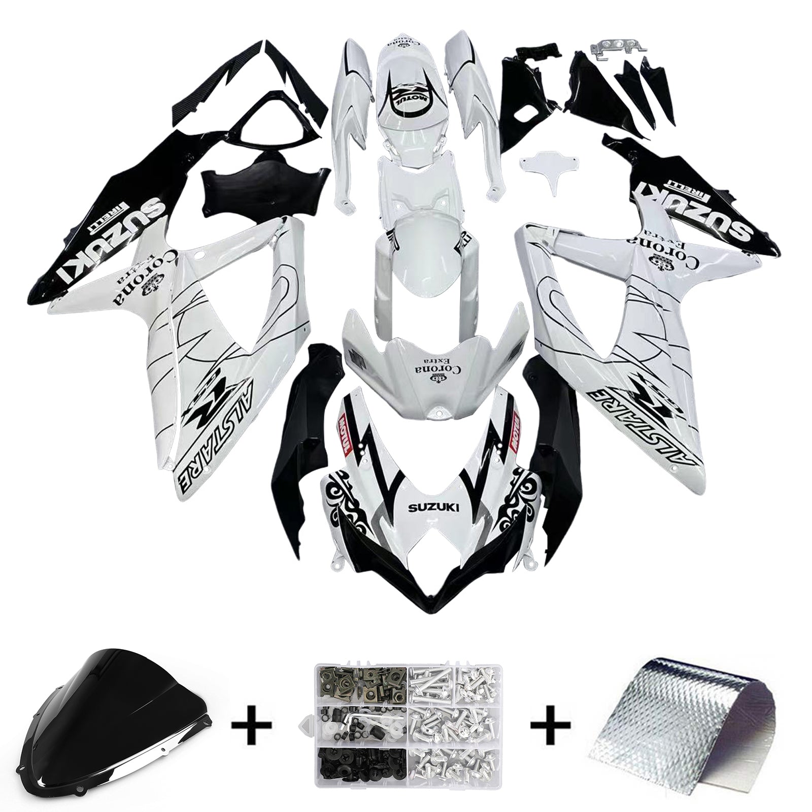 Carenados 2008-2010 Suzuki GSXR 600 750 Blanco Alstare Corona