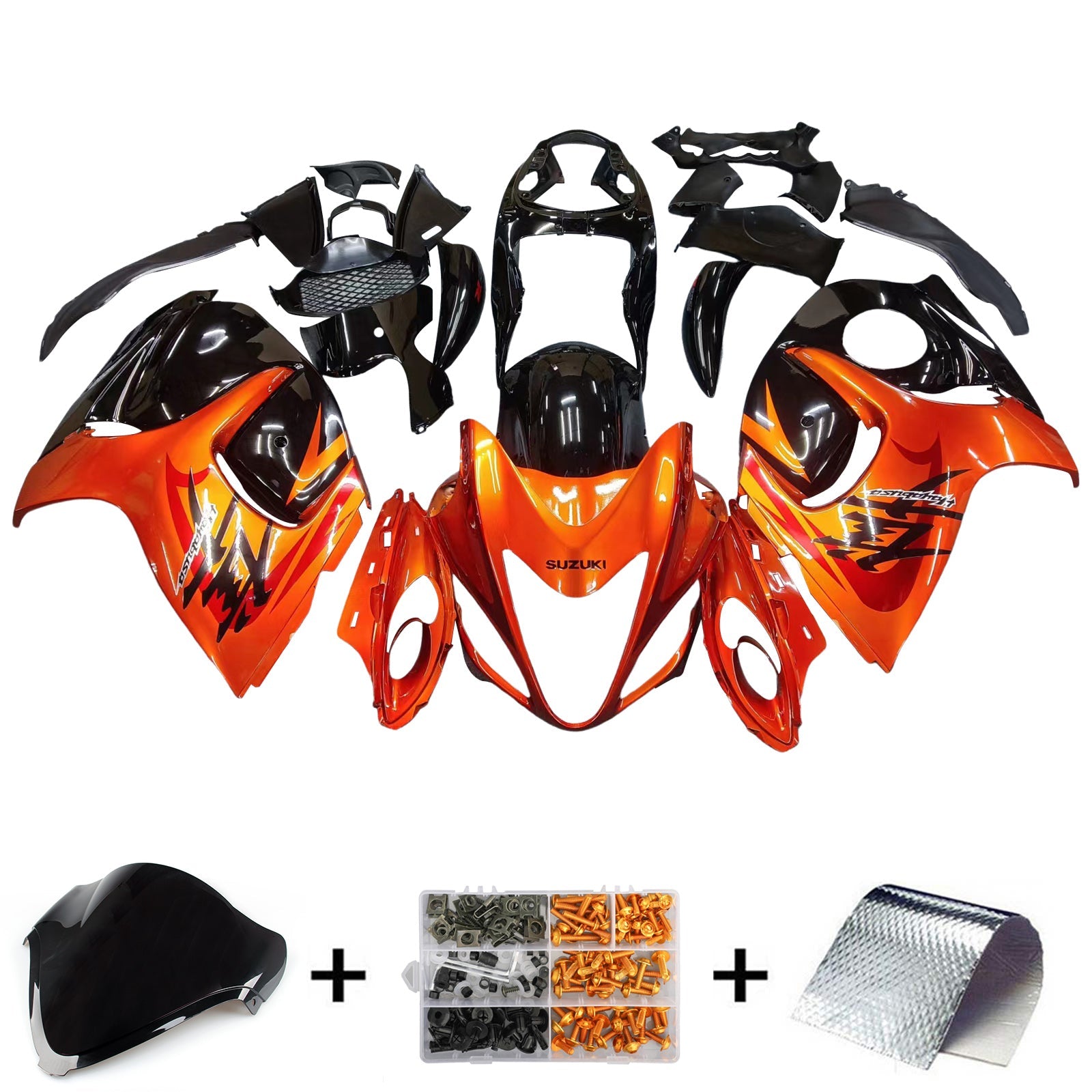 Fairings 2008-2020 Suzuki GSX 1300 Hayabusa Orange Metallic & Black Hayabusa Generic