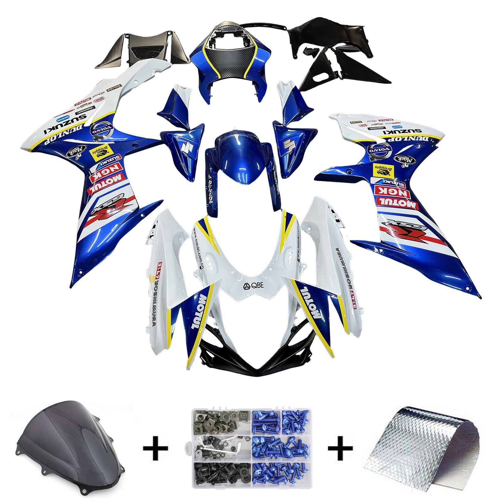 Carenados Plasticos Suzuki GSXR 600/750 2011-2024 K11 Azul Blanco Dunlop Generic