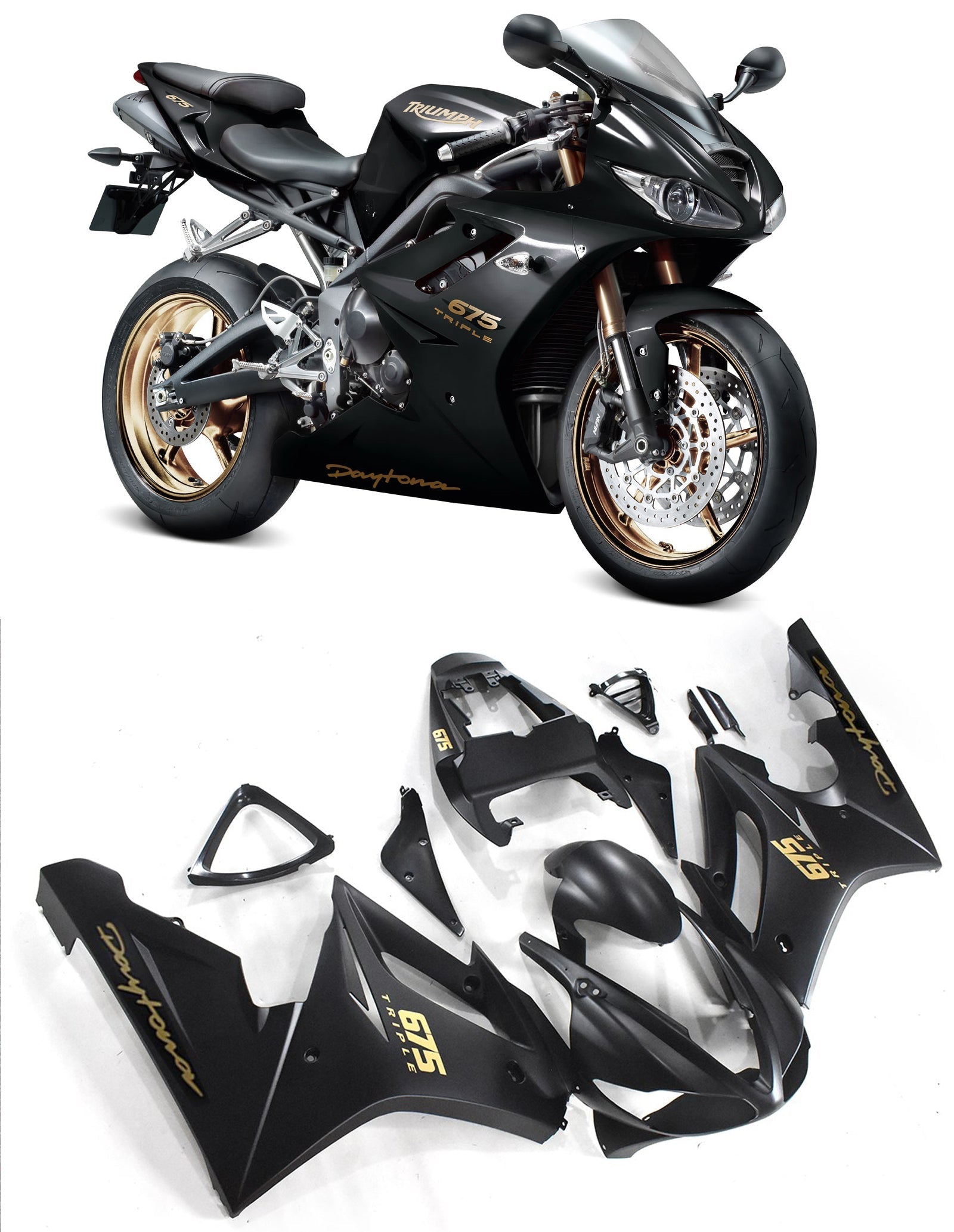 Fairings 2009-2012 Triumph Daytona 675 Black Daytona Generic